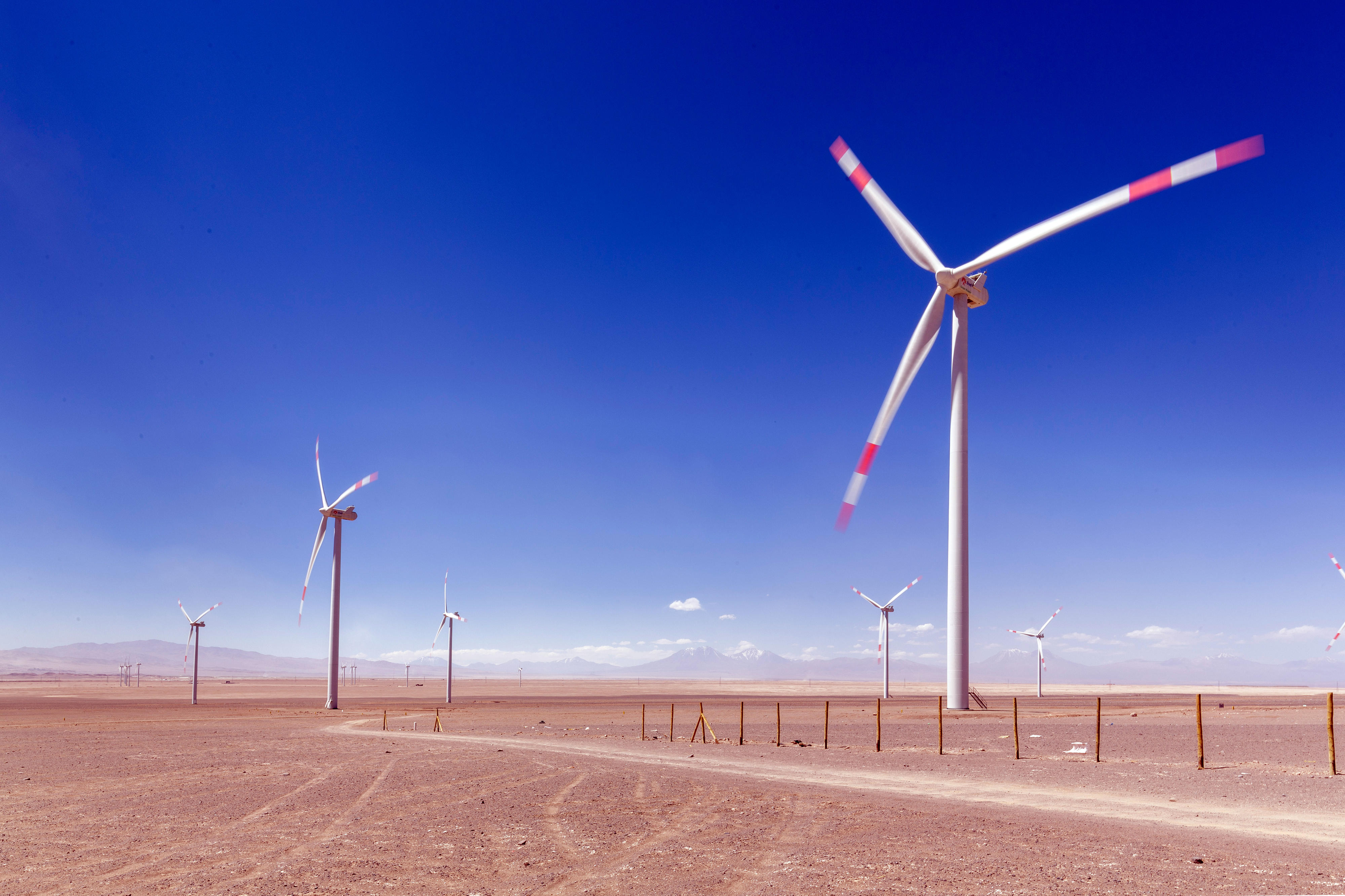 Wind park in the Atacama Desert, Chile
