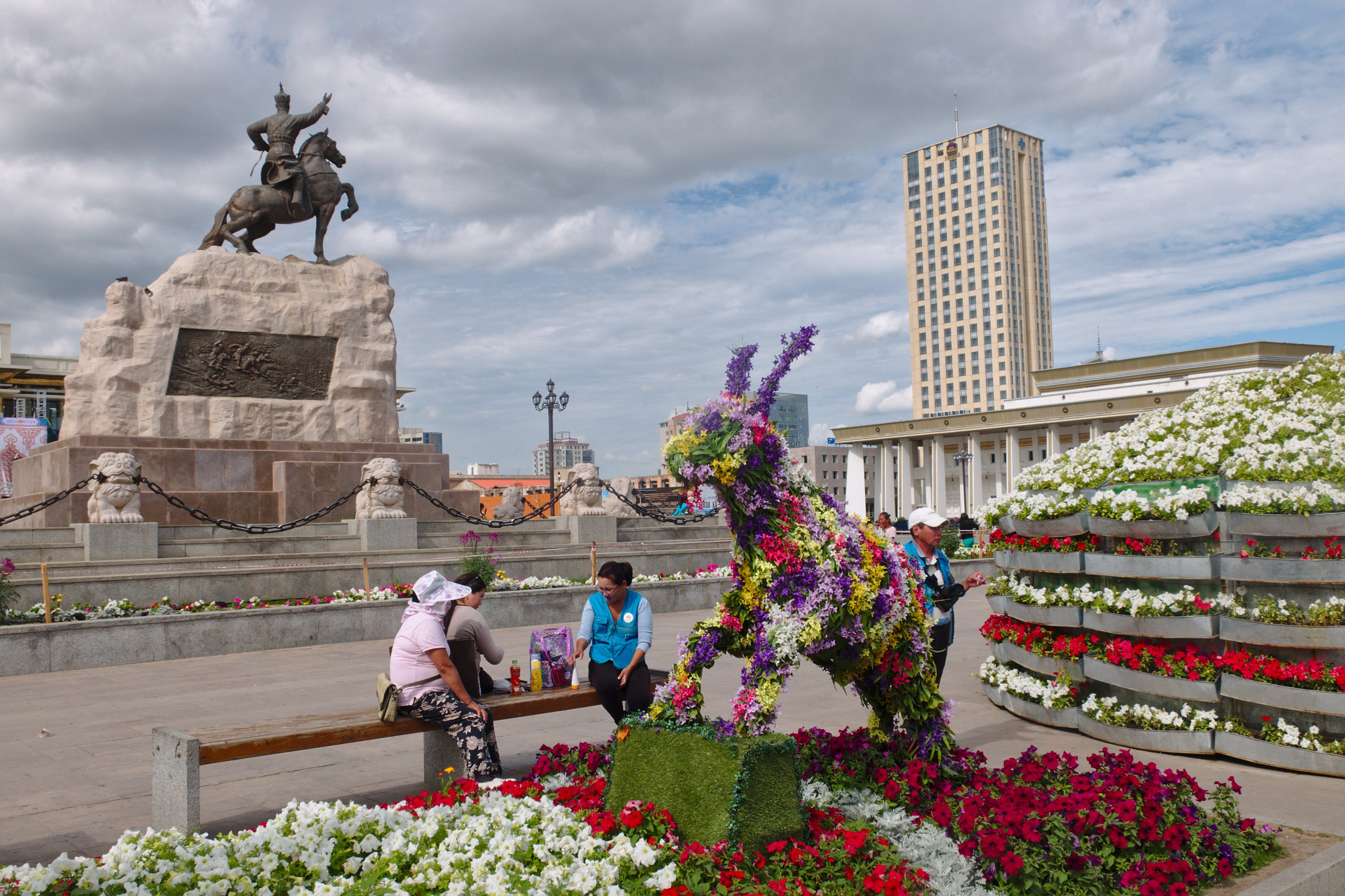 Sushbaatar Square in Ulan Bator, Mongolia