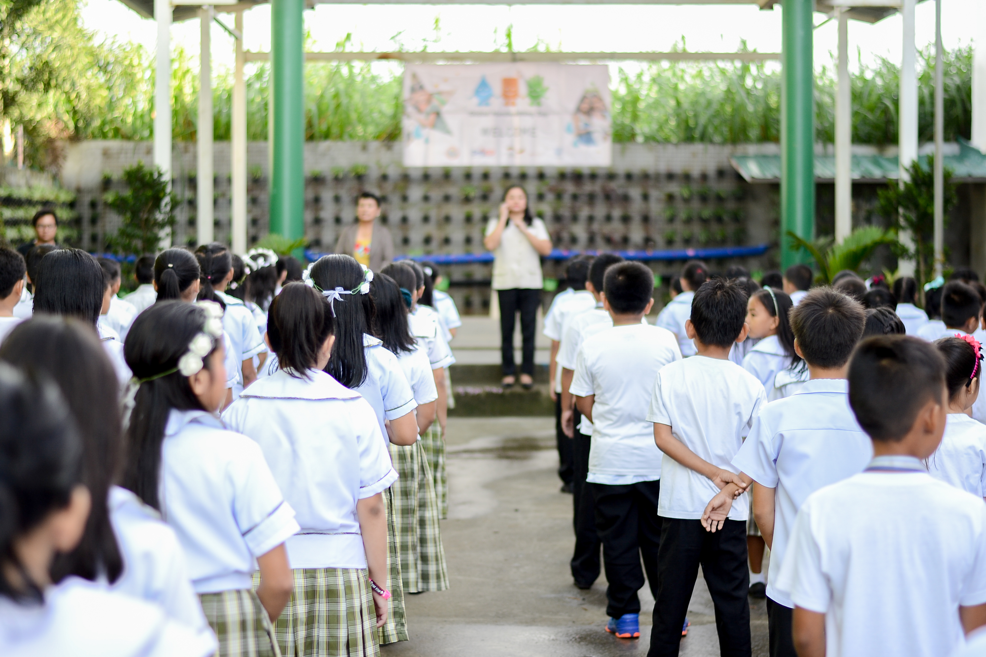 Hygieneunterricht in einer Schule im Rahmen des GIZ-Programms "Fit for School" in Südostasien