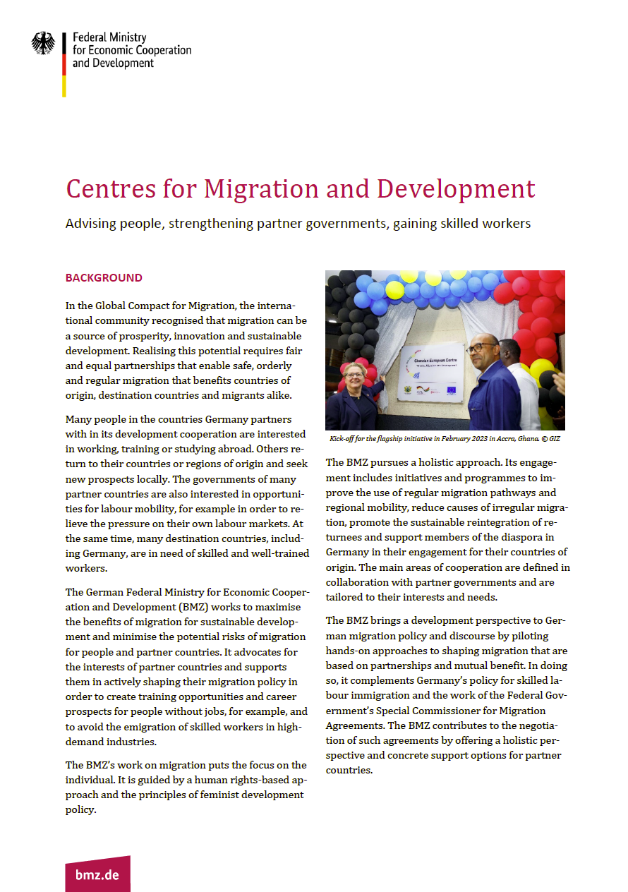 Cover: Centres for Migration and Development