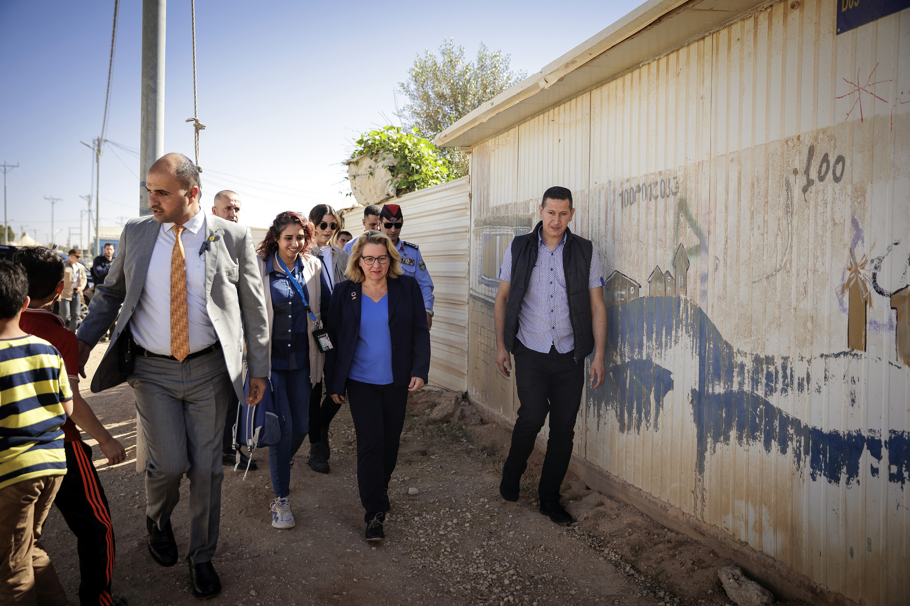 Entwicklungsministerin Schulze bei ihrem Besuch im Flüchtlingscamp Zaatari in Jordanien