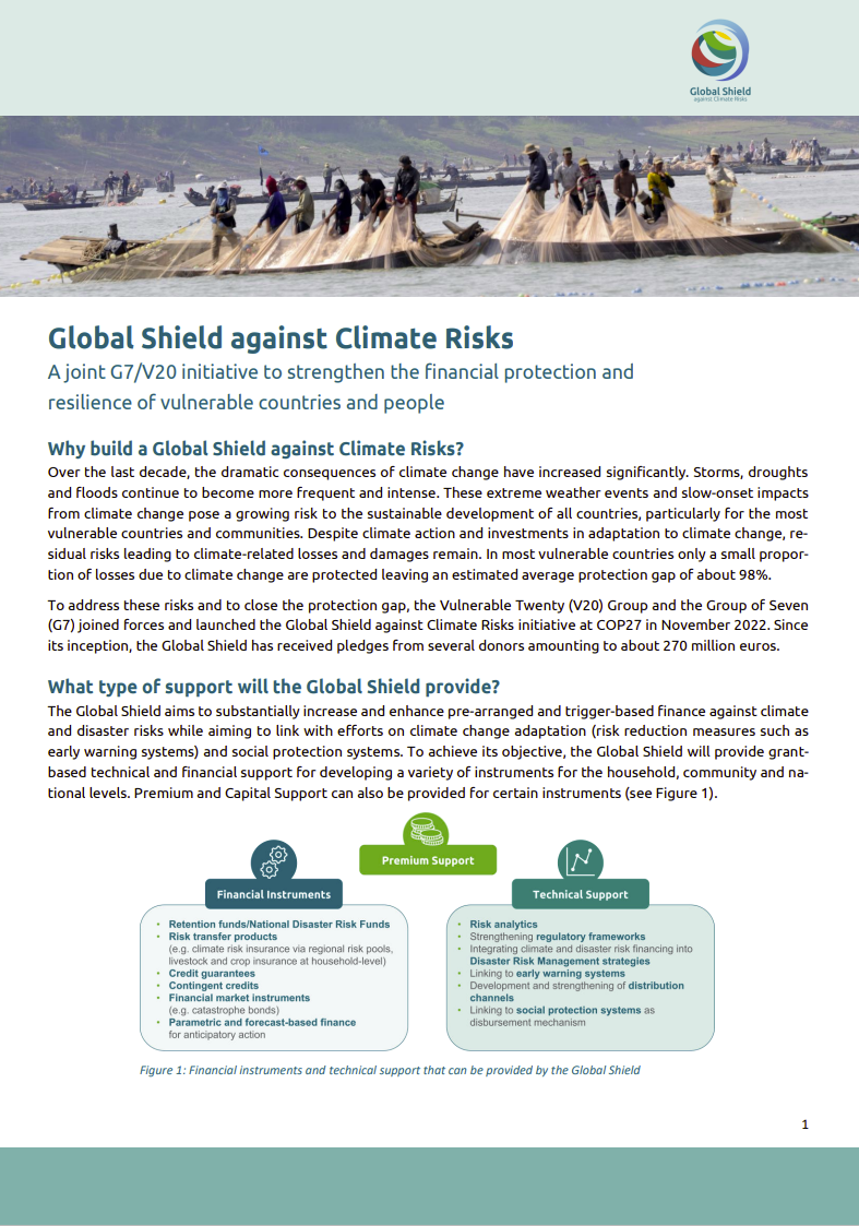 Cover: Global Shield against Climate Risks