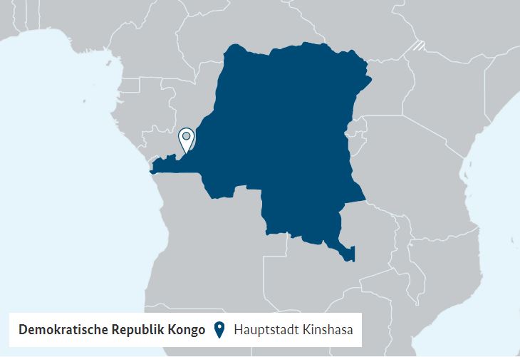Silhouette der Demokratischen Republik Kongo