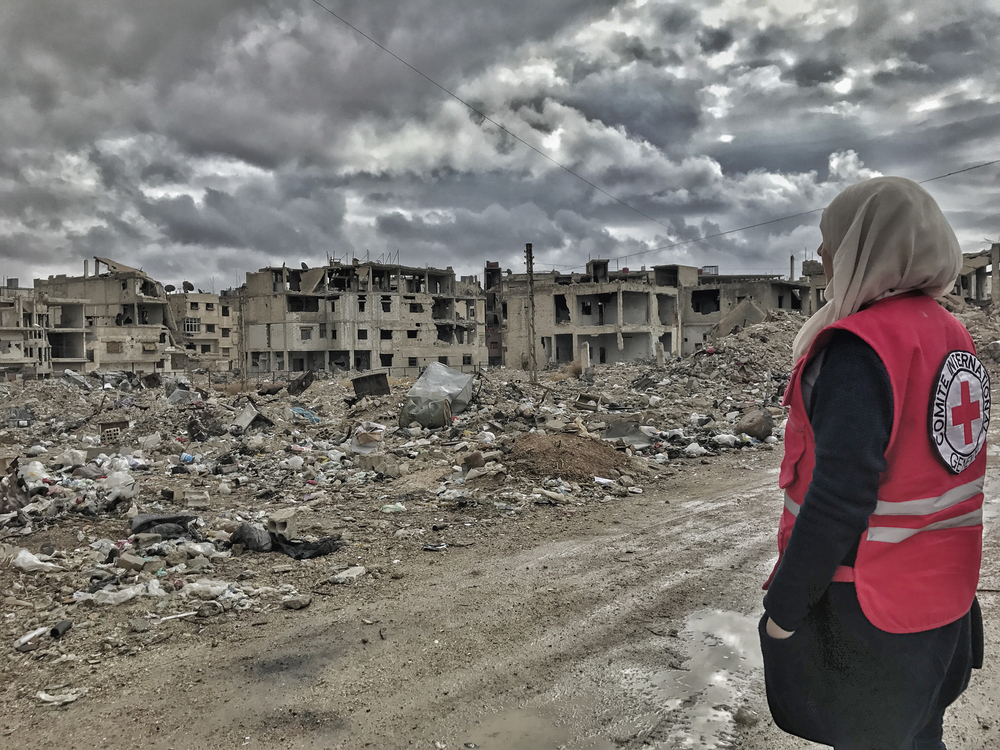 Zerstörte Häuser in Syrien
