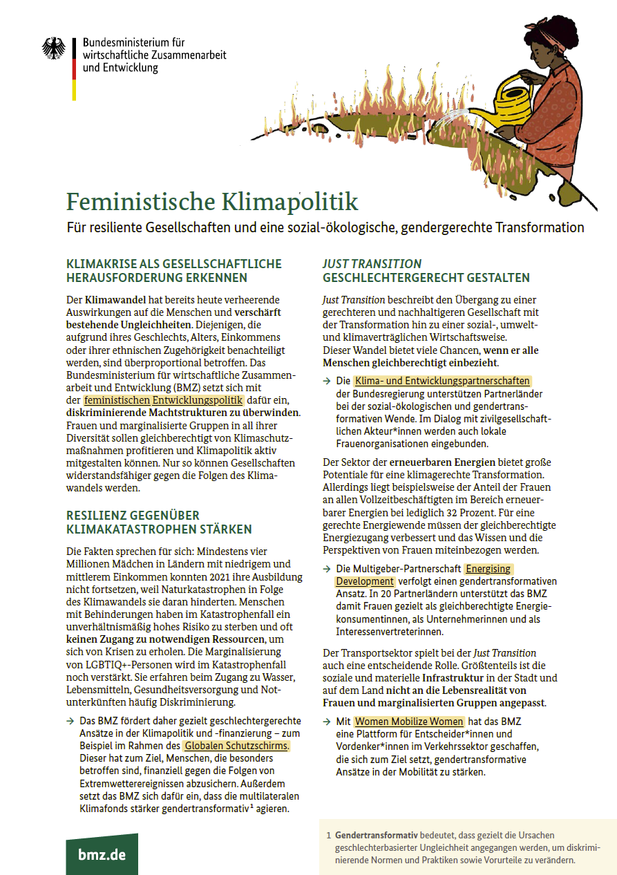 Titelblatt: Feministische Klimapolitik