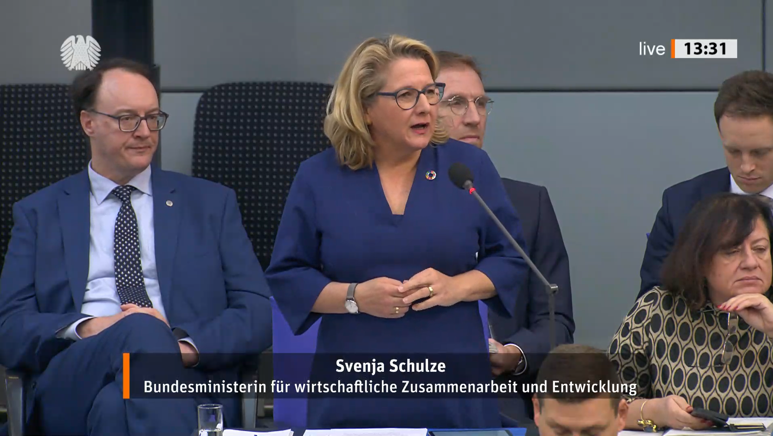 Standbild aus dem Video der Rede von Bundesministerin Svenja Schulze bei der Regierungsbefragung am 17. Januar 2024 in Berlin