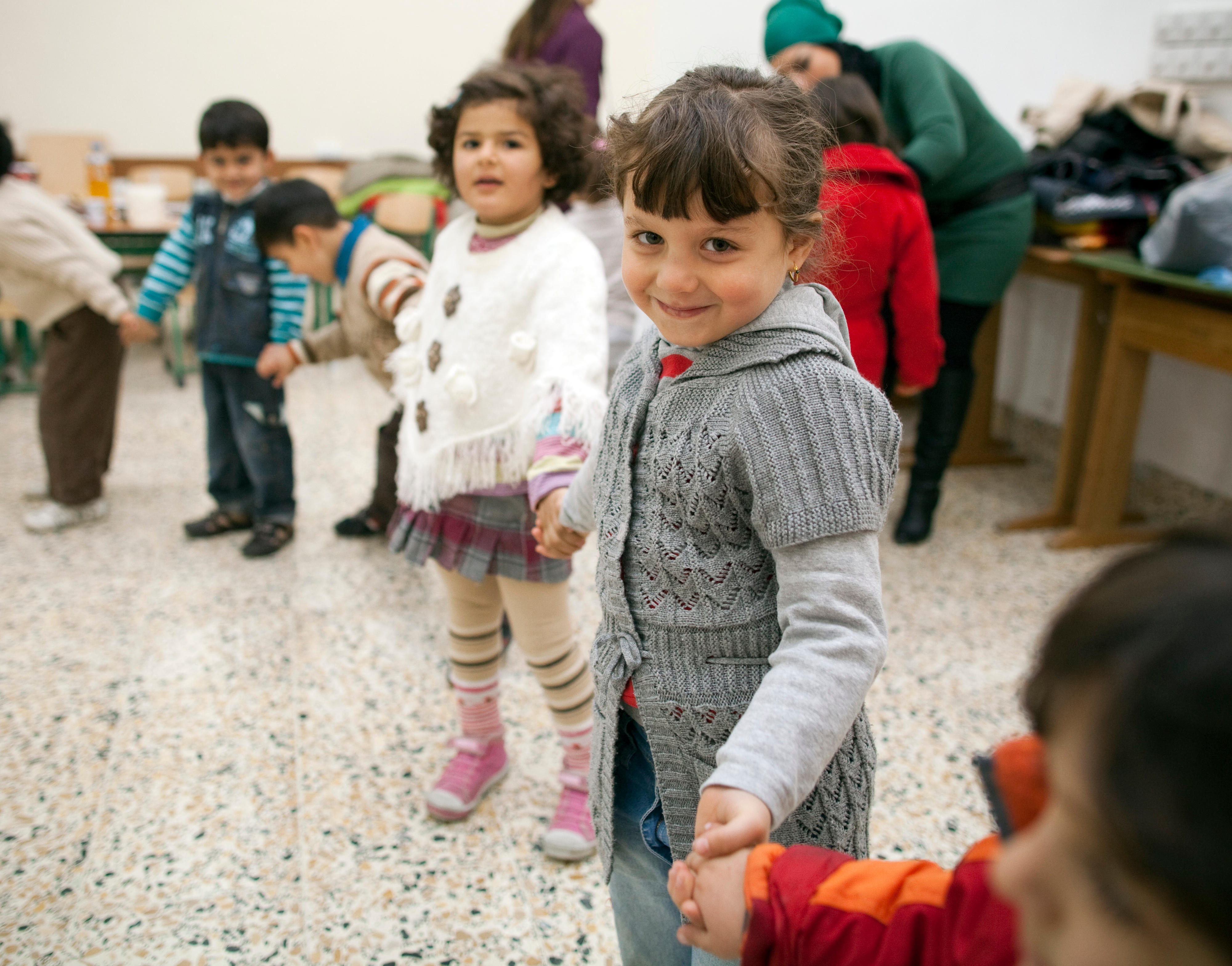 Kin­der in der Vor­schu­le der deut­schen Schu­le in Er­bil, Irak