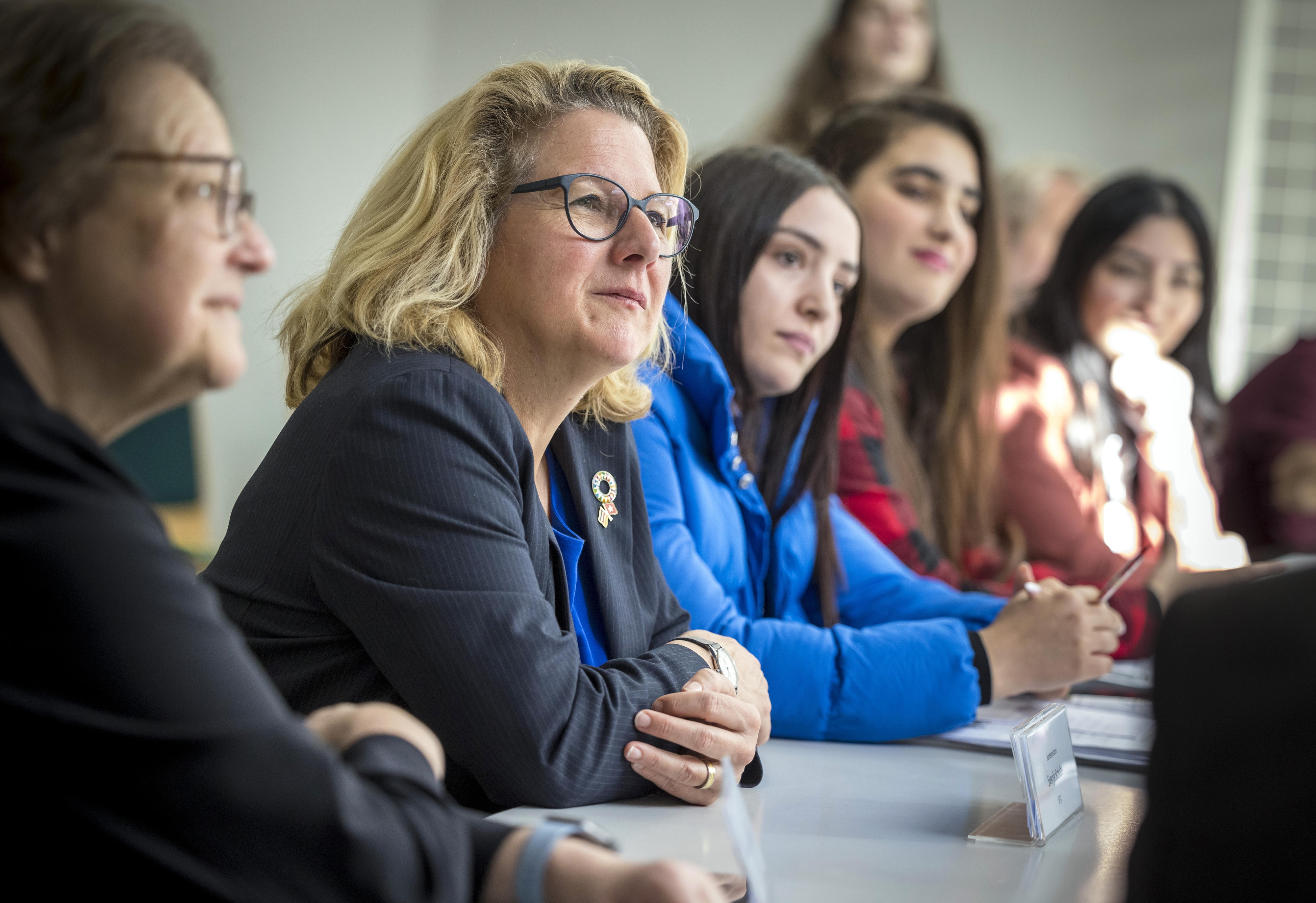 Development Minister Svenja Schulze visiting a German course at the Goethe-Institut in Rabat