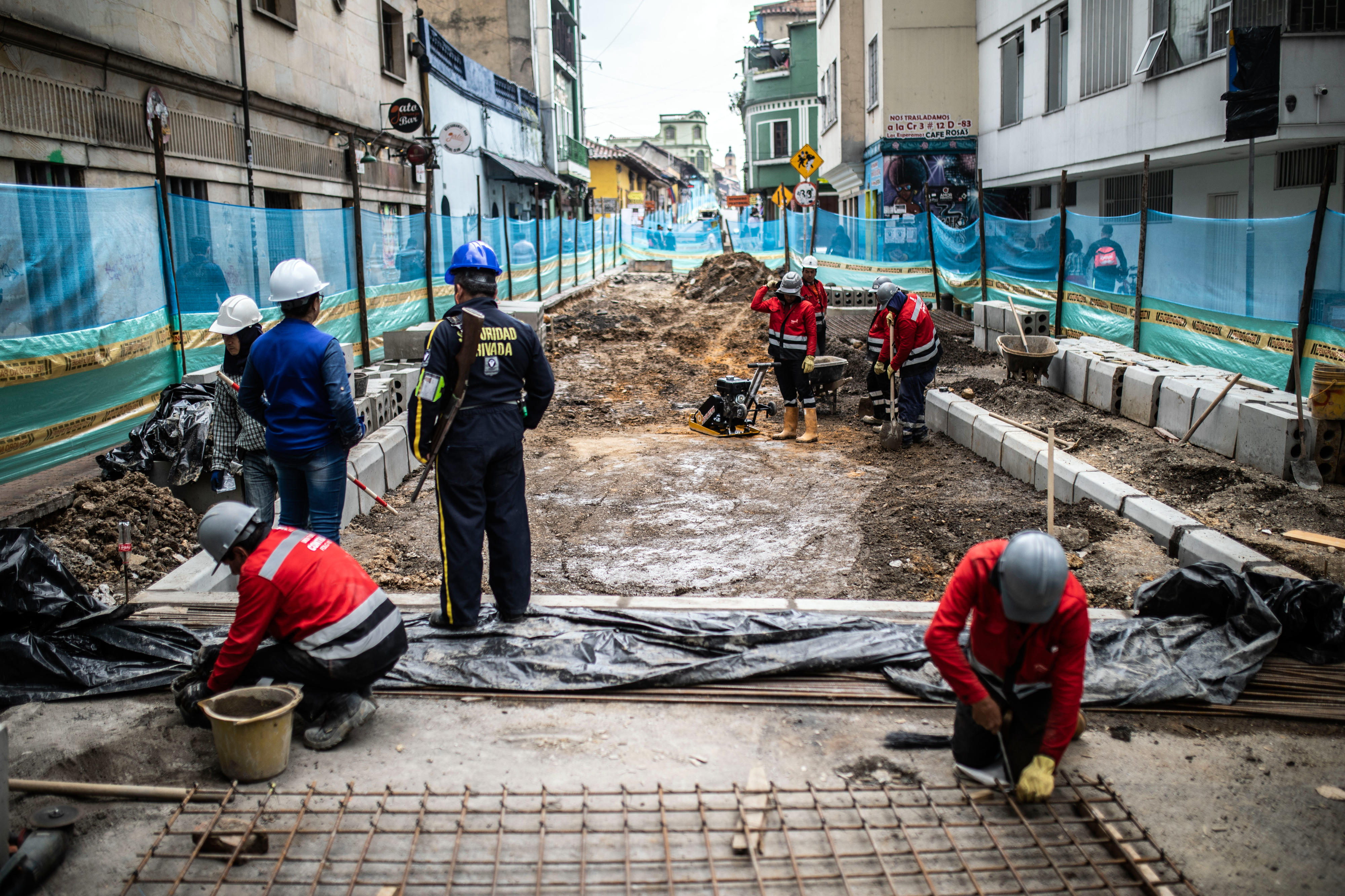 Bauarbeiten in Bogota, Kolumbien