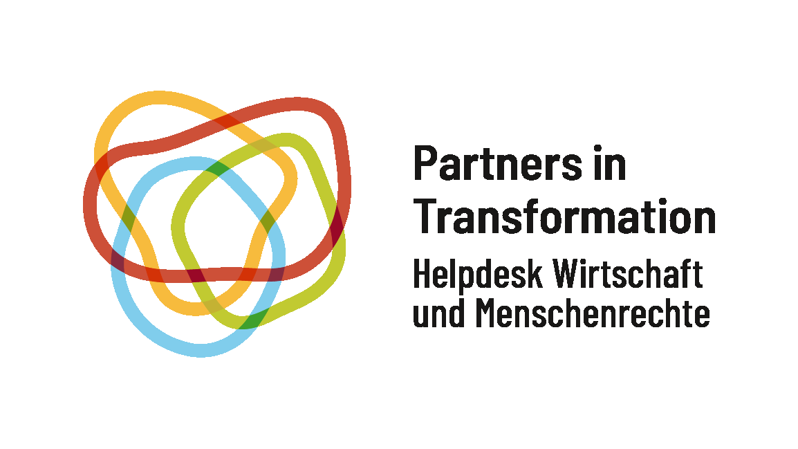 Logo: Partners in Transformation | Helpdesk Wirtschaft und Menschenrechte