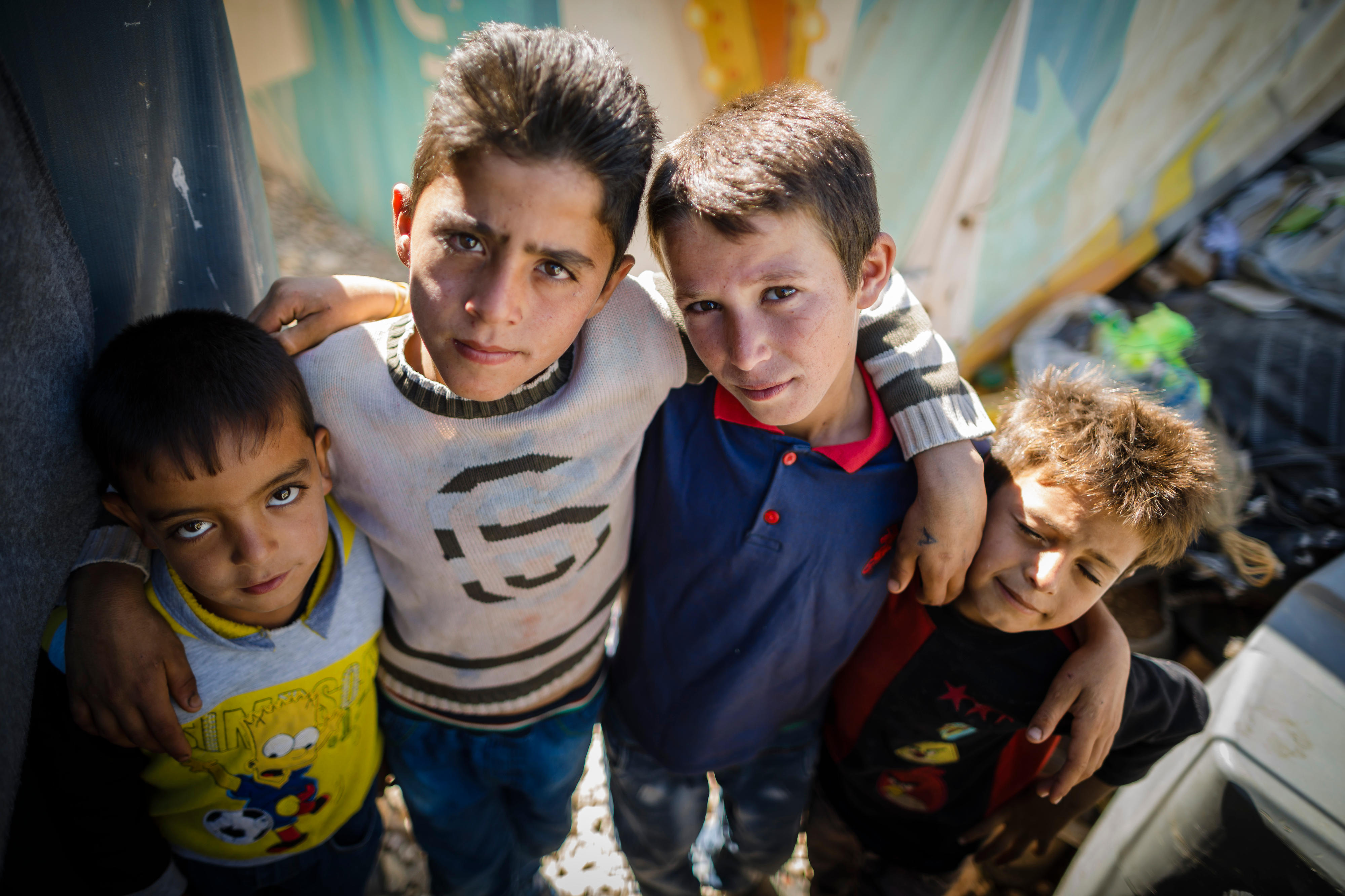 Kinder in einem Flüchtlingslager im Libanon