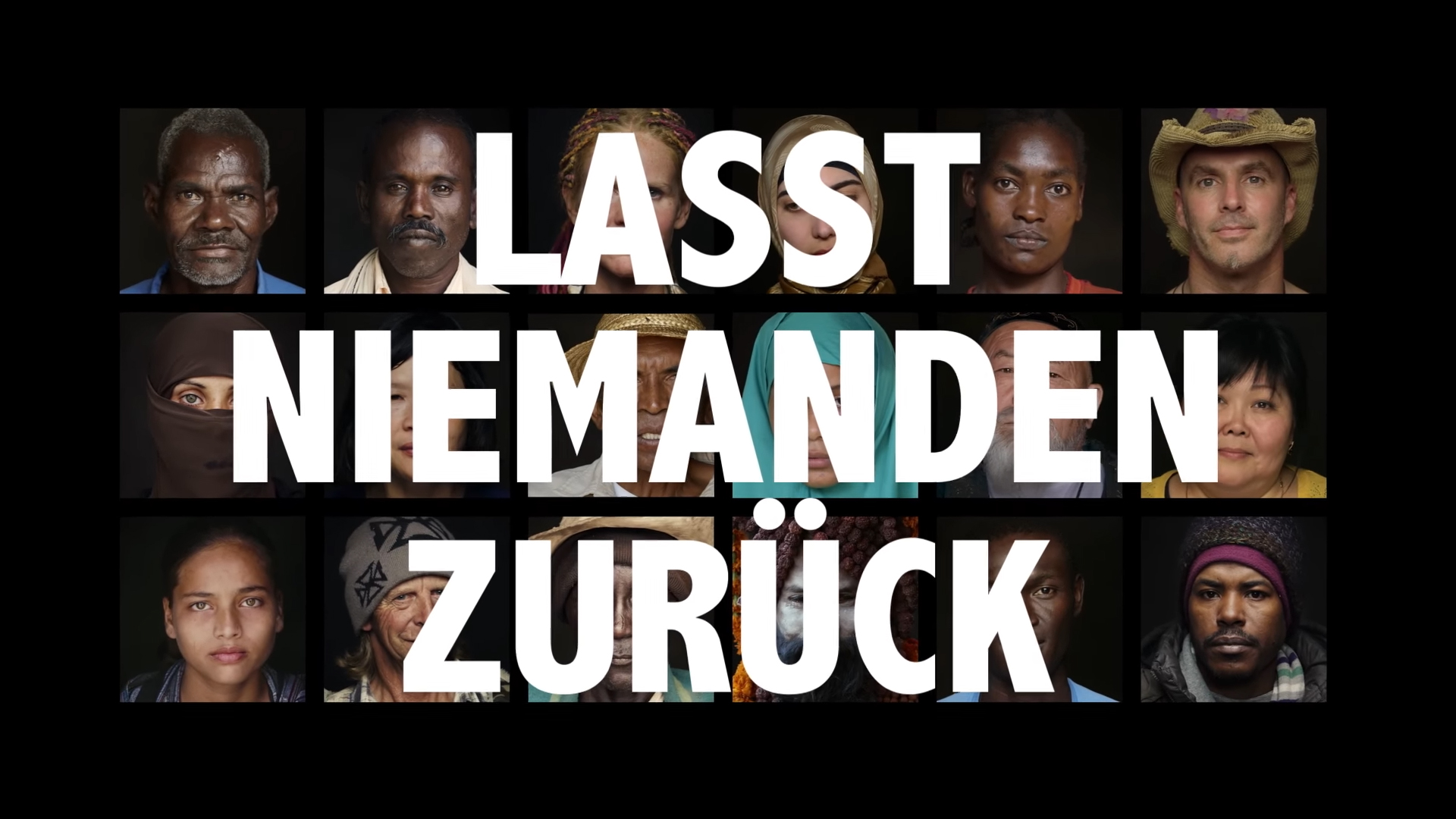 Standbild aus dem Video "Lasst niemanden zurück"