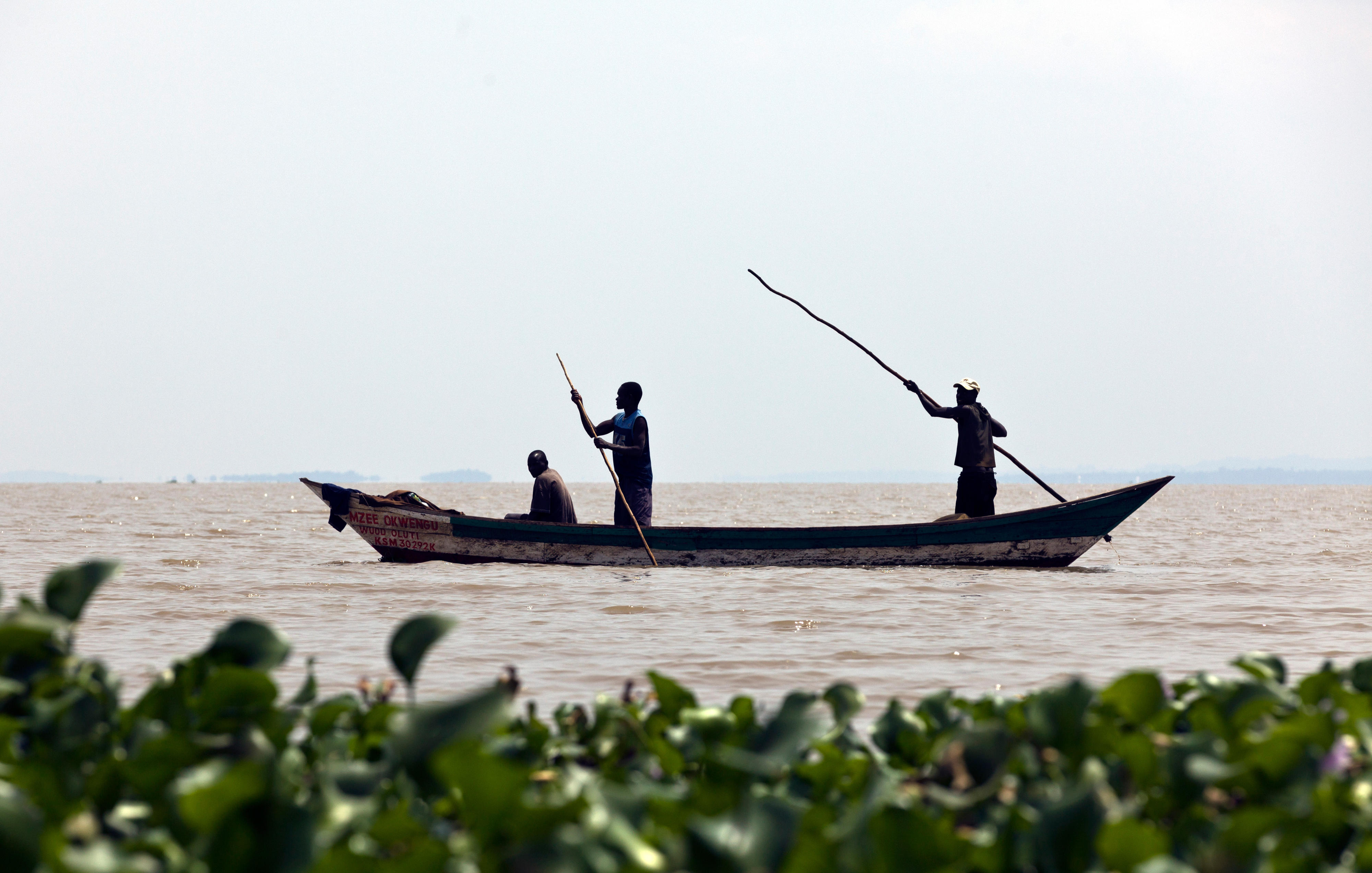 Fischer auf dem Victoriasee in Kenia