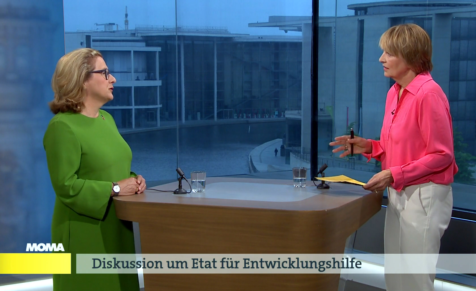 Standbild aus der Aufzeichnung eines Interviews mit Entwicklungsministerin Schulze im ARD-Morgenmagazin am 3. Juni 2024