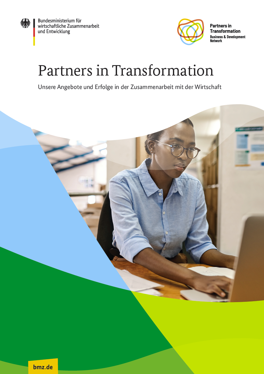 Titelblatt: Partners in Transformation | Unsere Angebote und Erfolge in der Zusammenarbeit mit der Wirtschaft