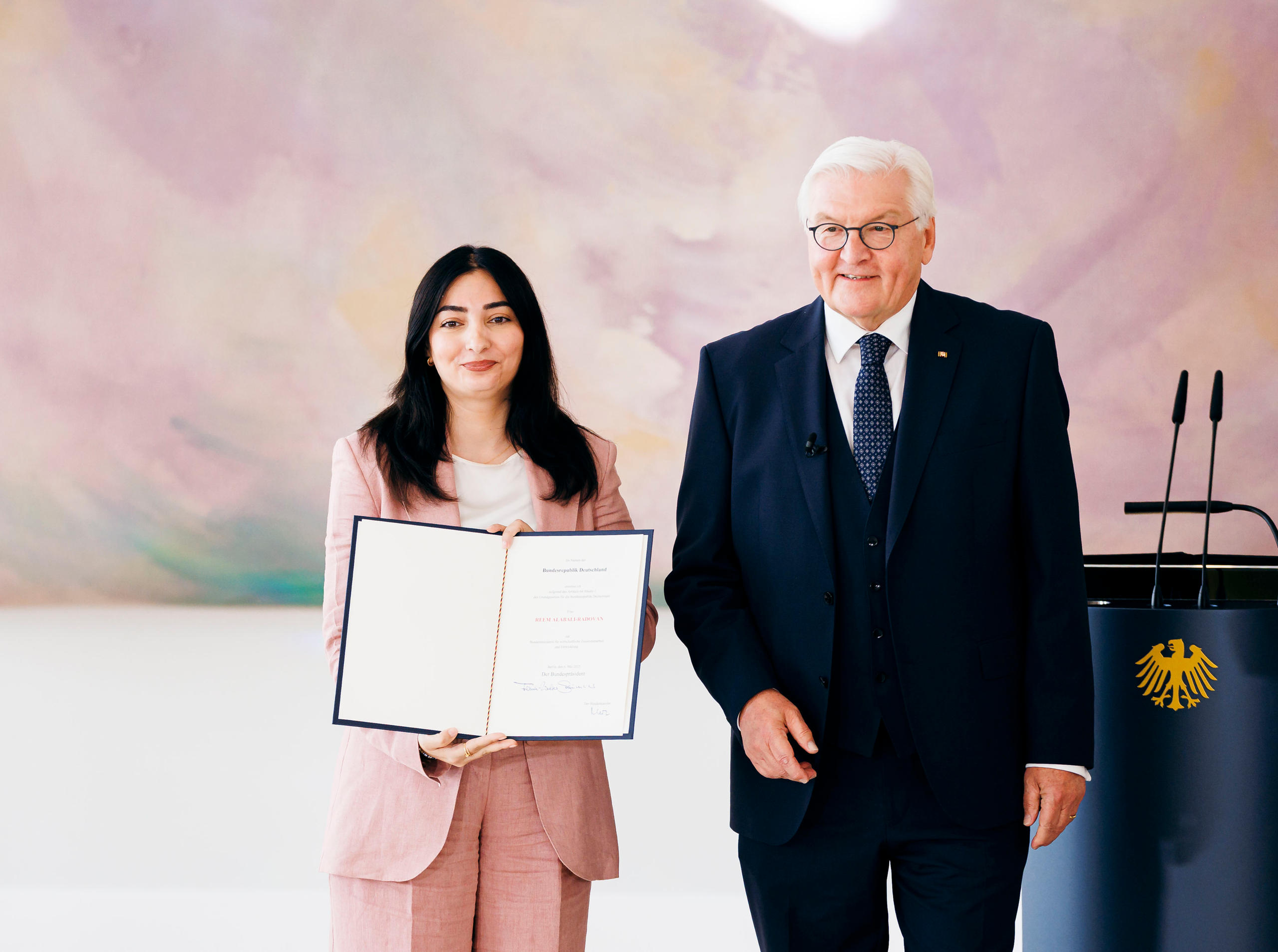 Appointment of Reem Alabali-Radovan as Federal Minister for Economic Cooperation and Development by Federal President Frank-Walter Steinmeier on 6 May 2025