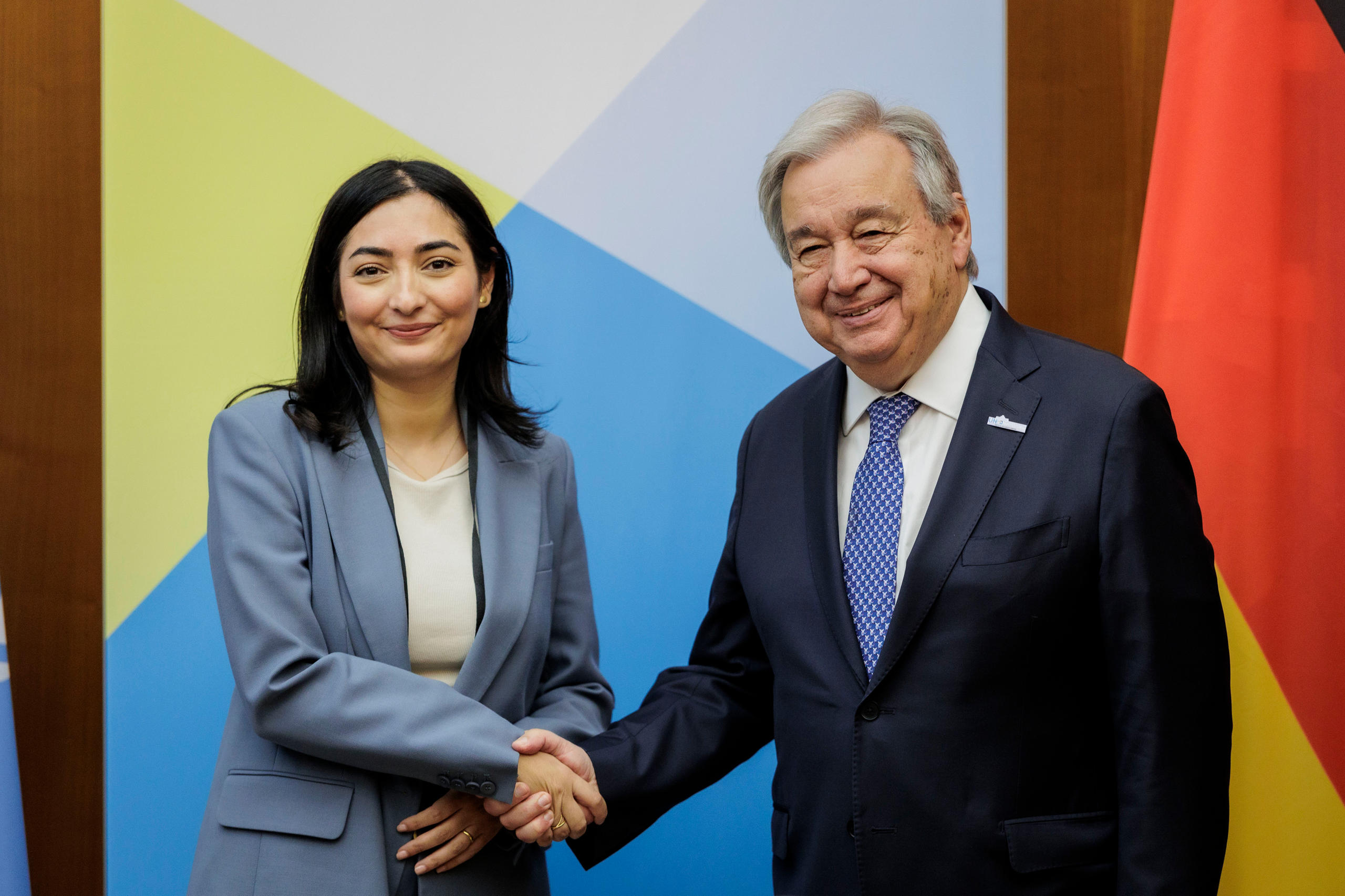 Bundesentwicklungsministerin Reem Alabali-Radovan trifft UN-Generalsekretär António Guterres.