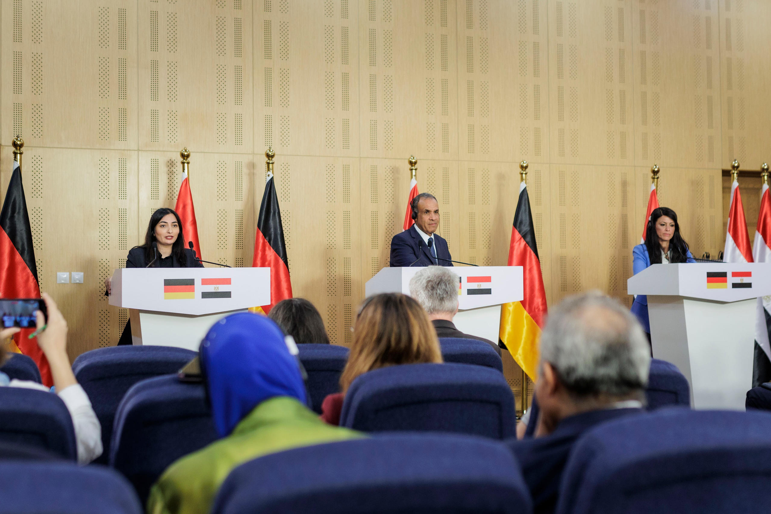 Pressekonferenz von Bundesentwicklungsminsterin Reem Alabali Radovan, dem ägyptischen Außenminister Badr Abdelatty und der ägyptischen Kooperationsministerin Rania Al-Mashat