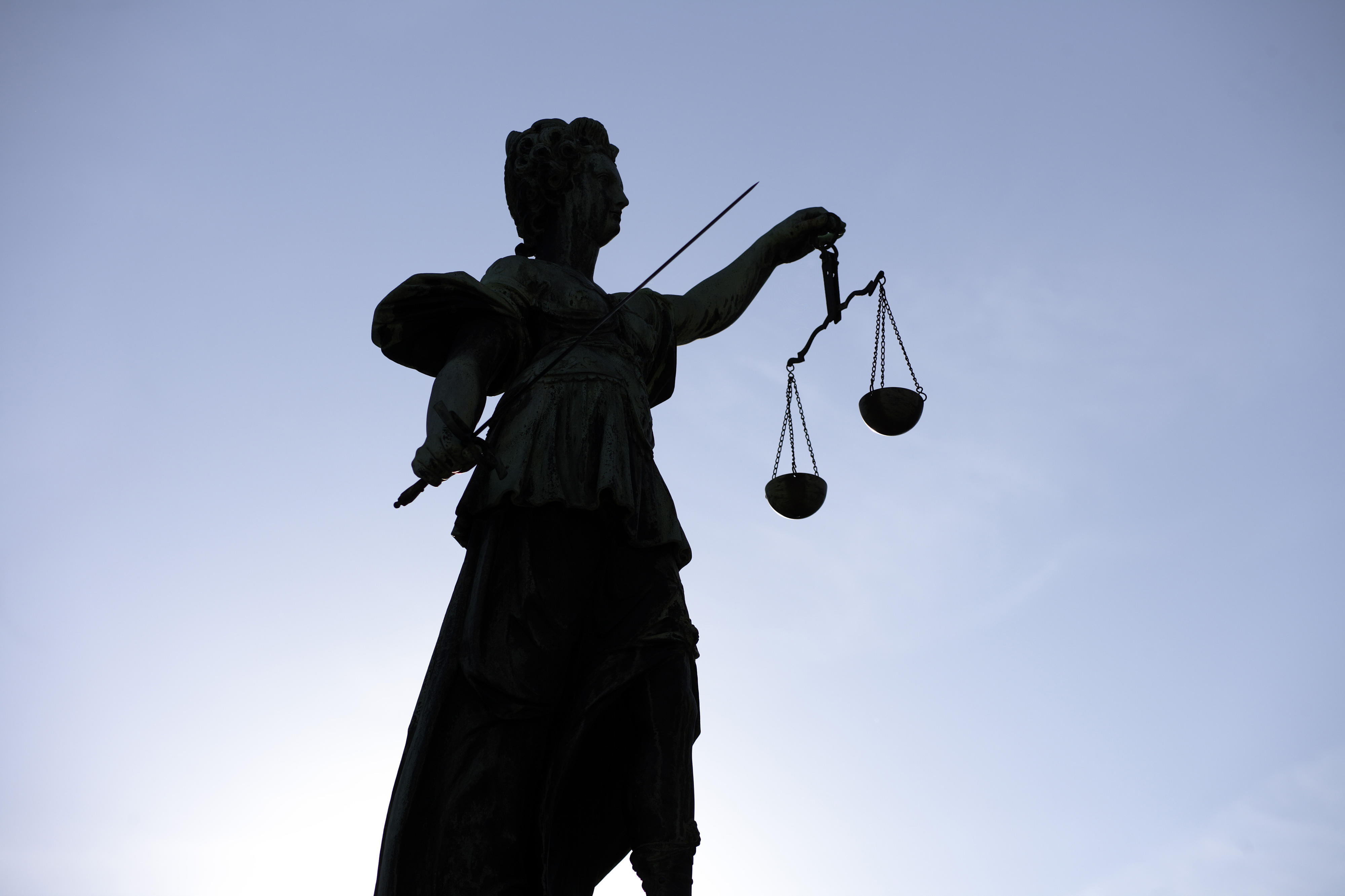 Statue of Justitia, Roman goddess of justice, in Frankfurt