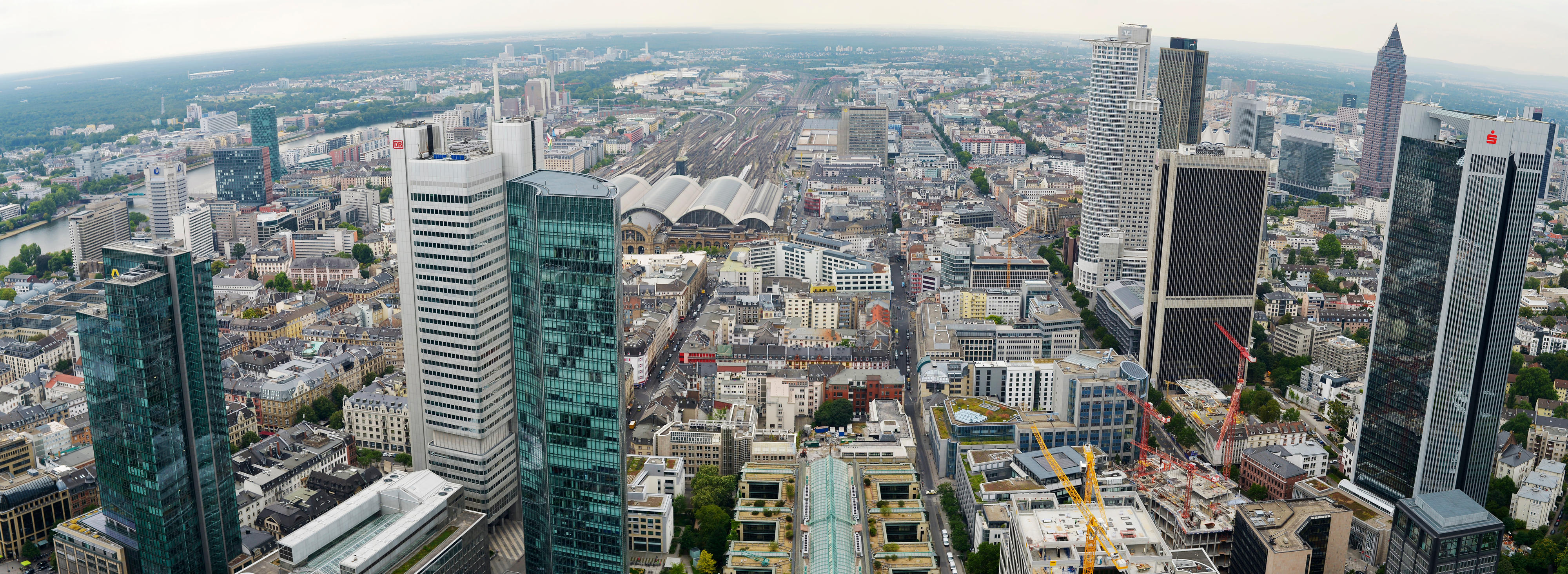 Panorama of the banking district in Frankfurt am Main
