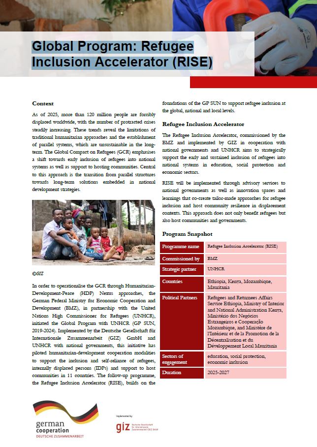 Cover: Global Program: Refugee Inclusion Accelerator (RISE)
