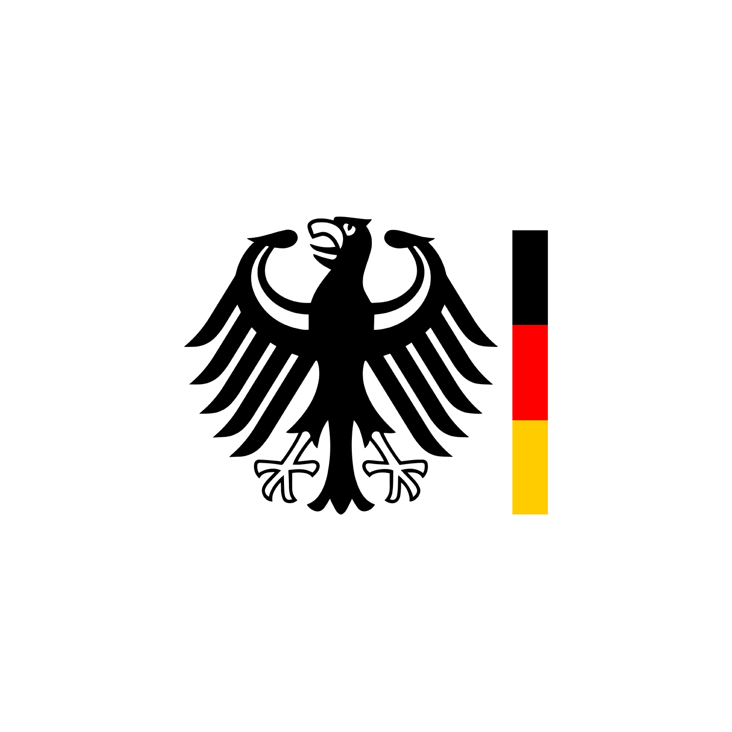 Bundesadler und Flaggenstab