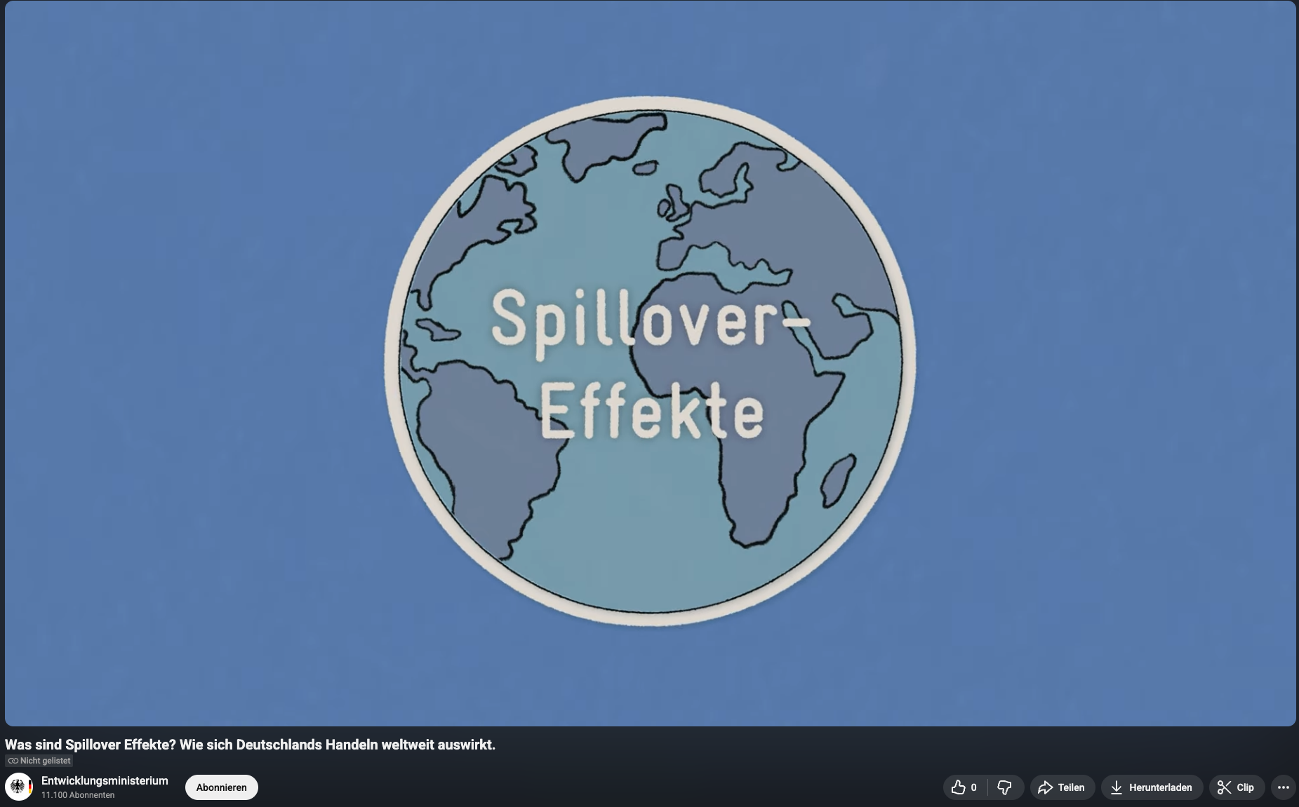 Weltkugel auf blauem Hintergrund darauf steht "Spillover-Effekte"