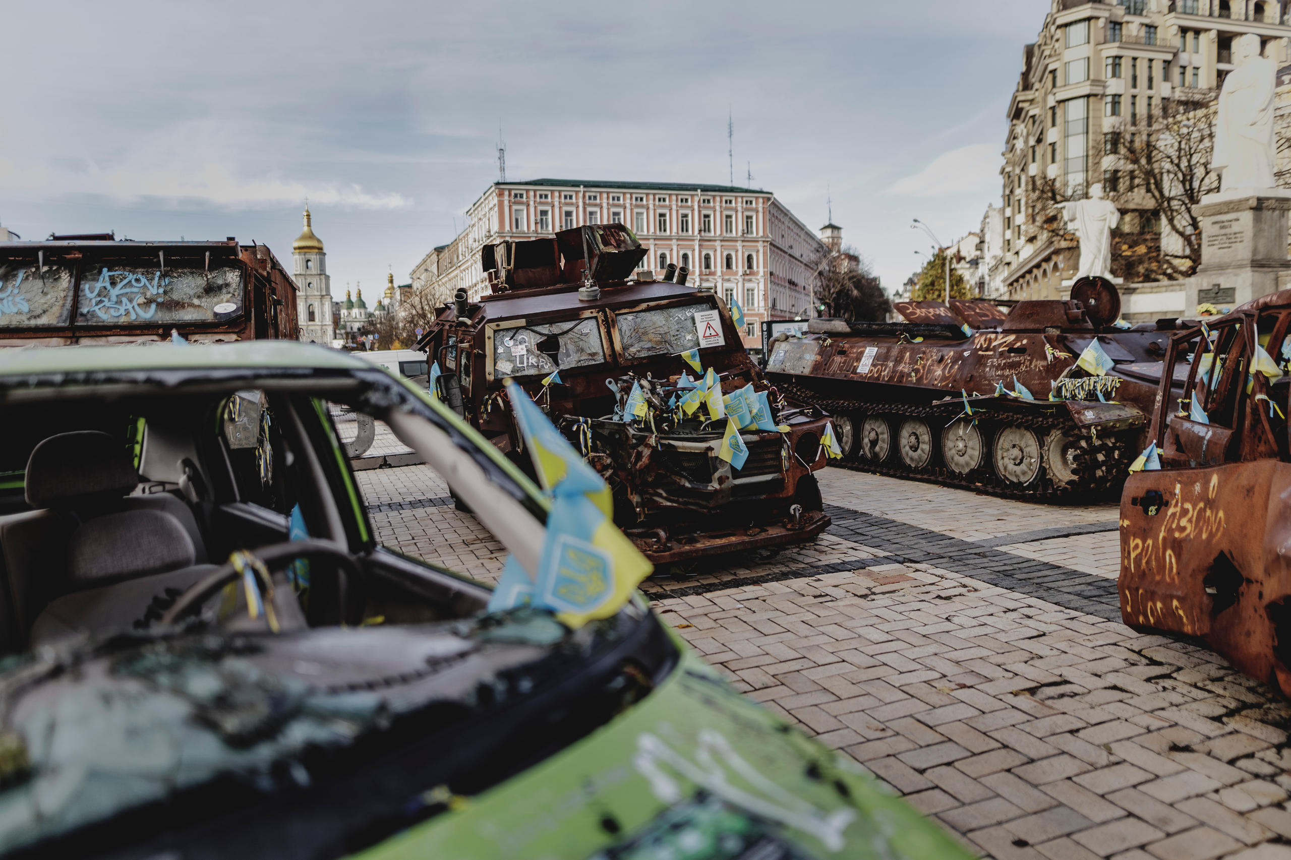 Kaputte Panzer in der Ukraine