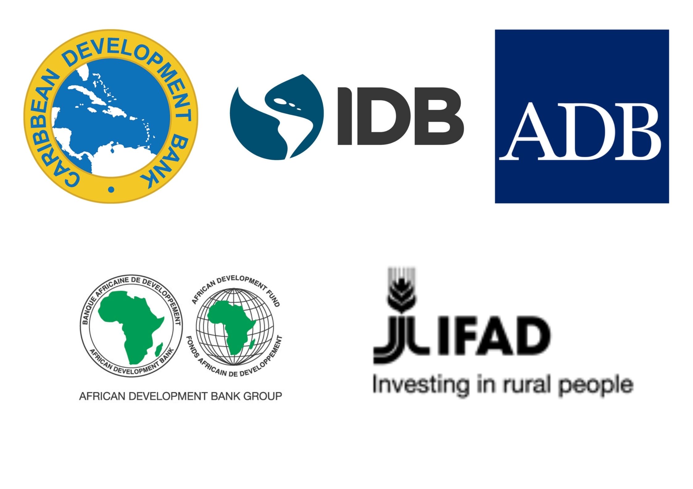 Collage der Logos der fünf Entwicklungsbanken.