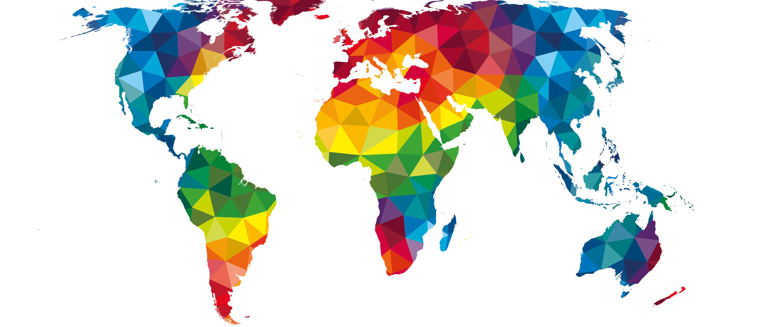 Eine bunte und grafische Darstellung der Weltkarte