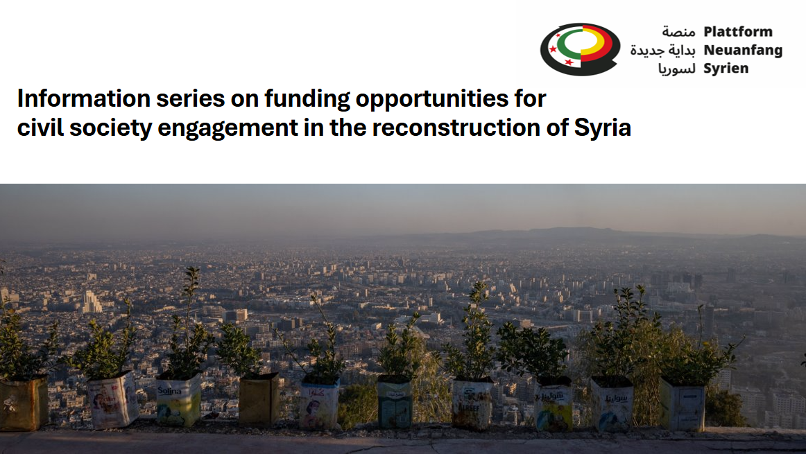 Information series on funding opportunities for civil society engagement in Syria