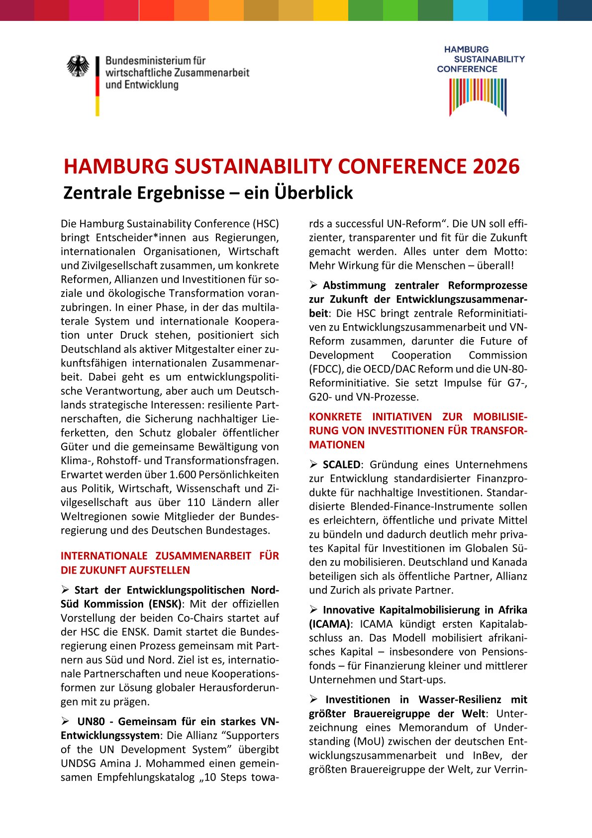 Cover des PDFS zu den Ergebnissen der HSC