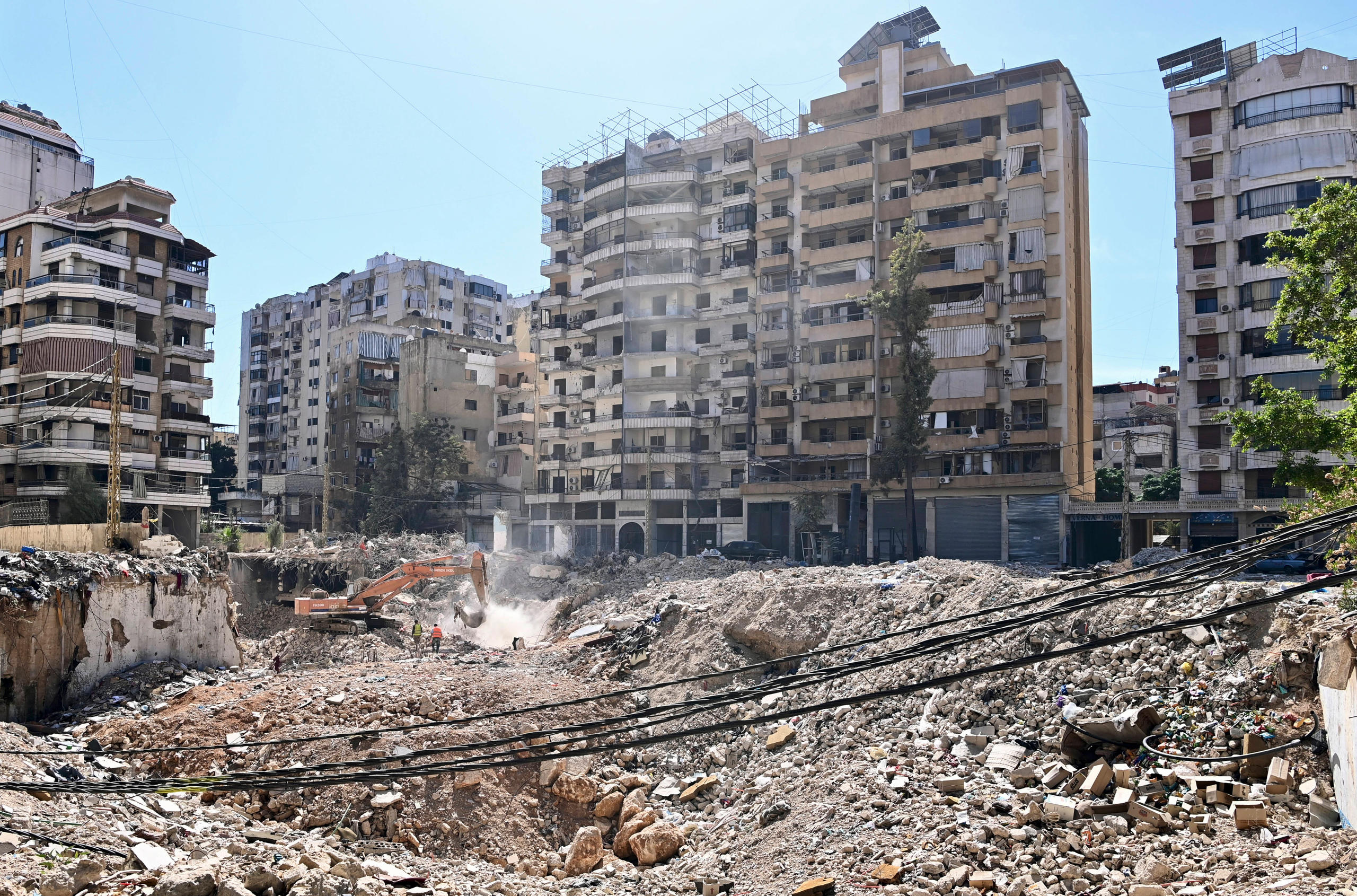 Zerstörter Stadtteil in Beirut, Libanon.