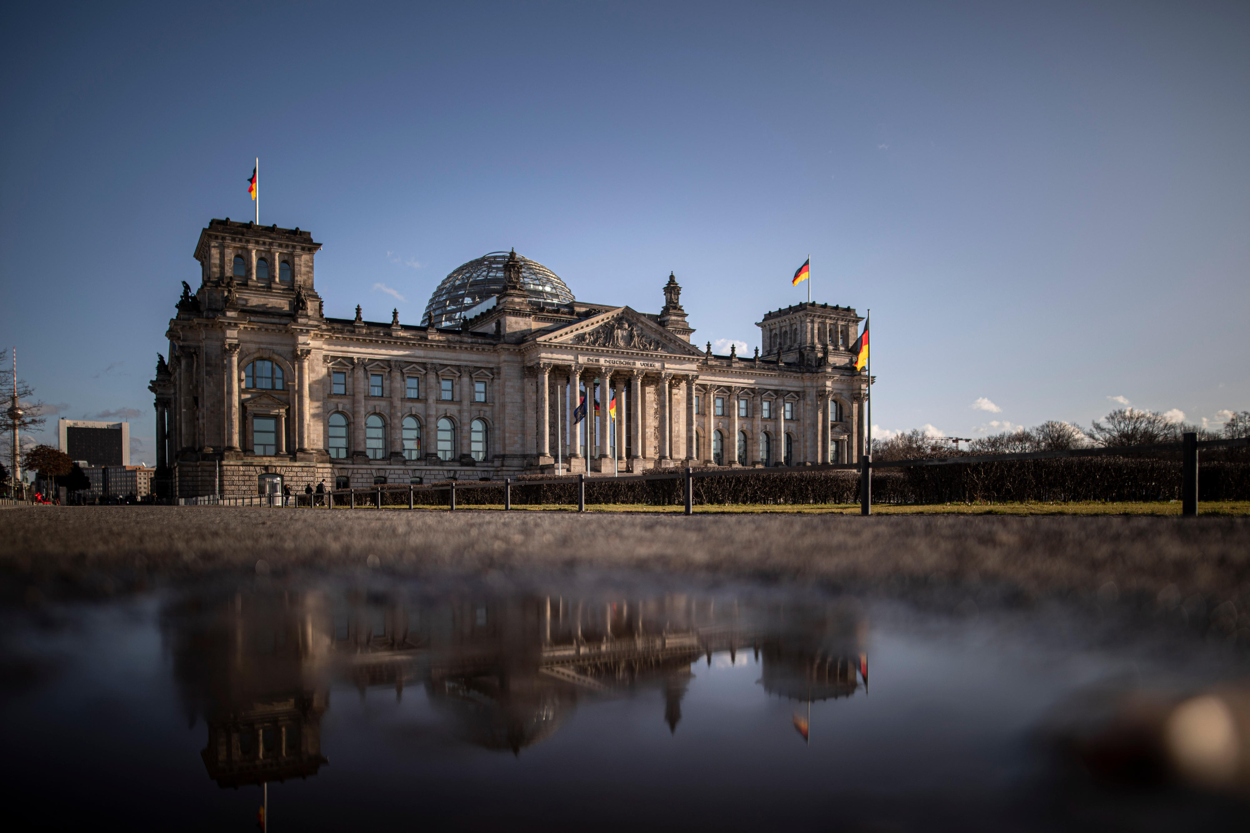 Exterior view of the German Parliament (Reichstag) in Berlin