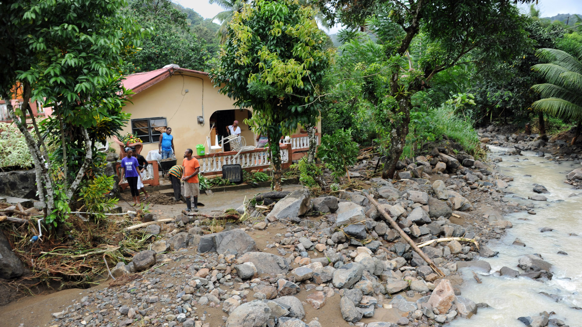 Storm damage on the Caribbean island of St. Lucia