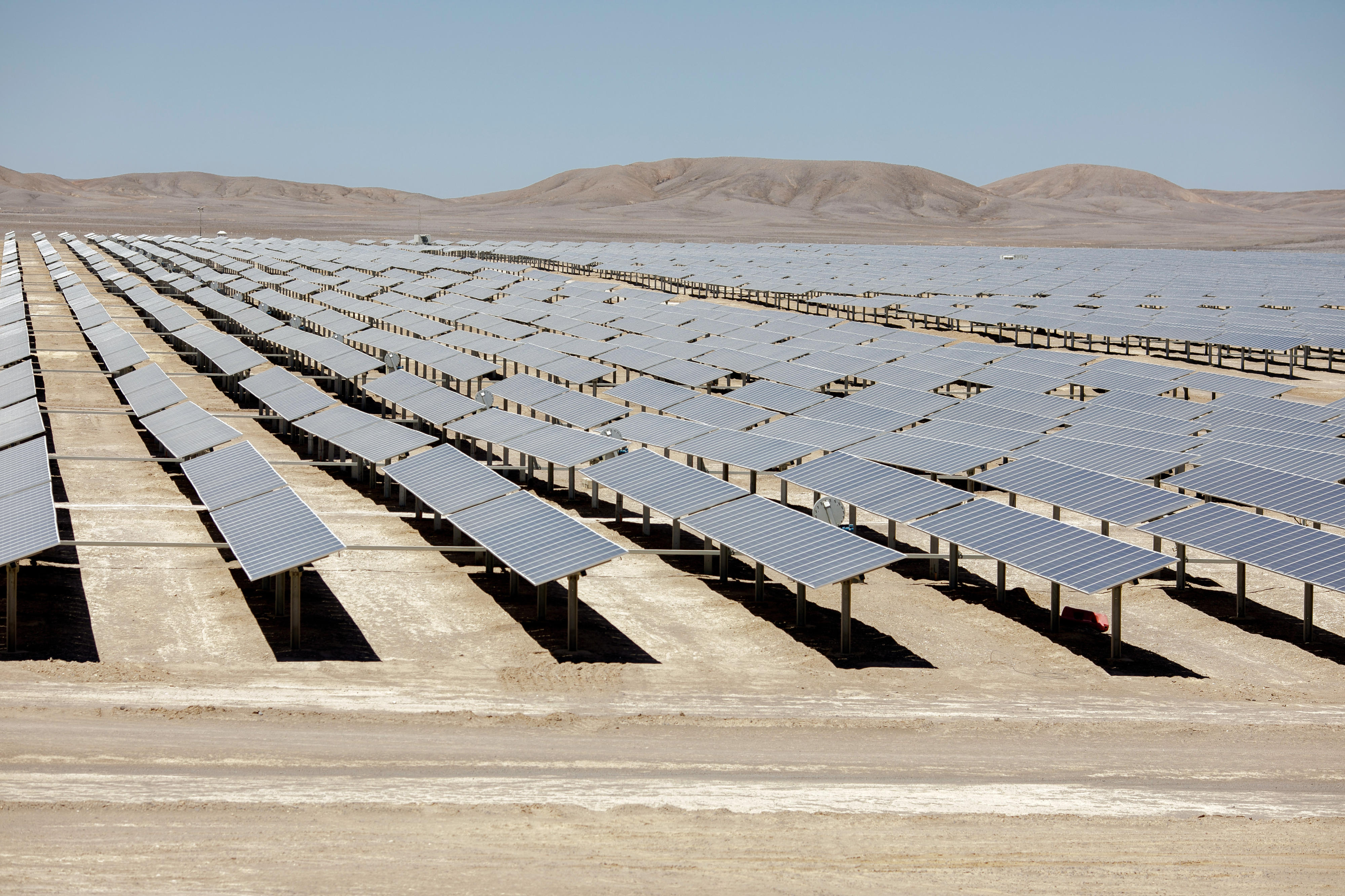Solar power plant in a desert