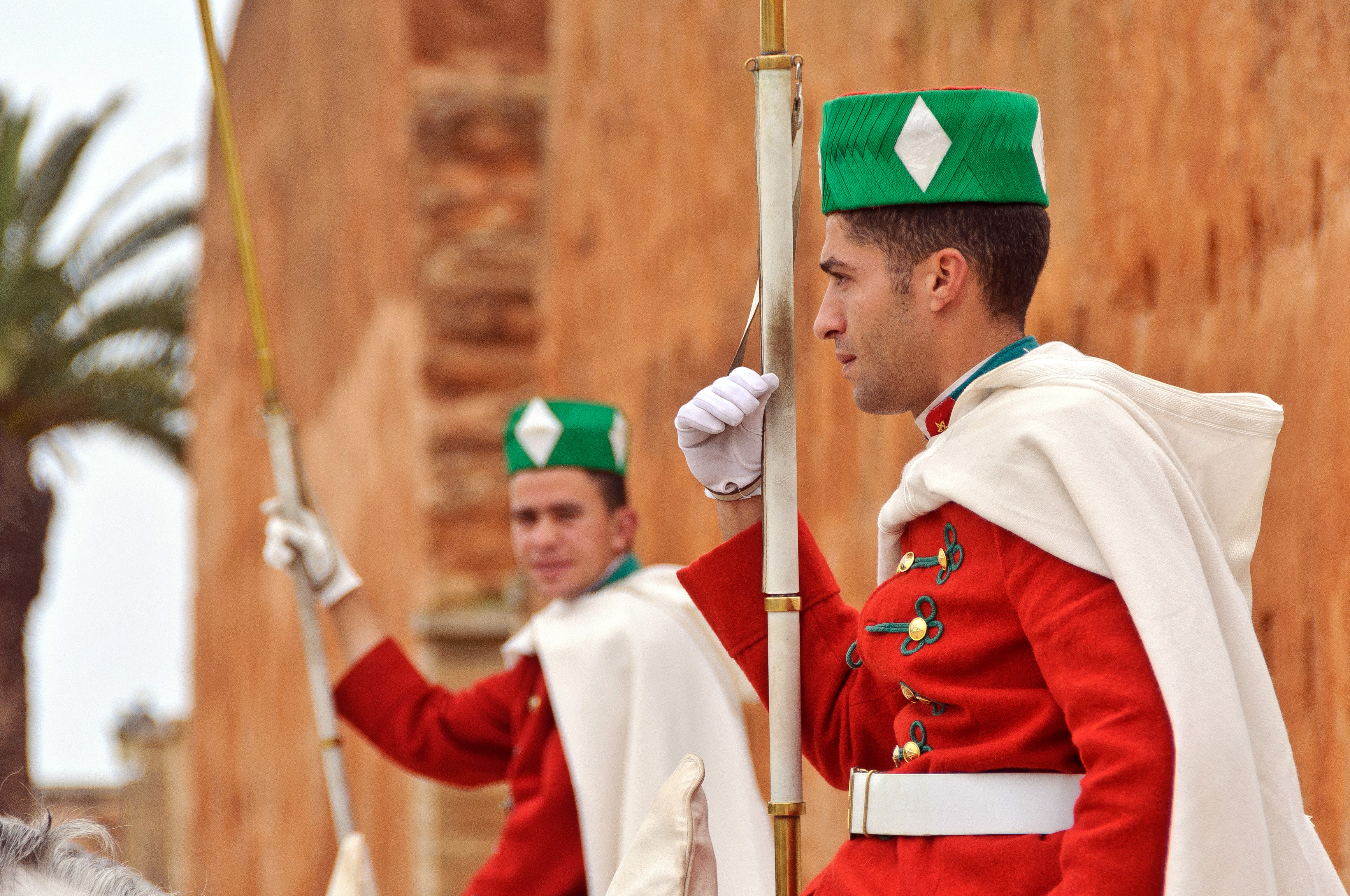 Royal Guard at the Mausoleum of King Mohammed V and his sons in Rabat, Morocco