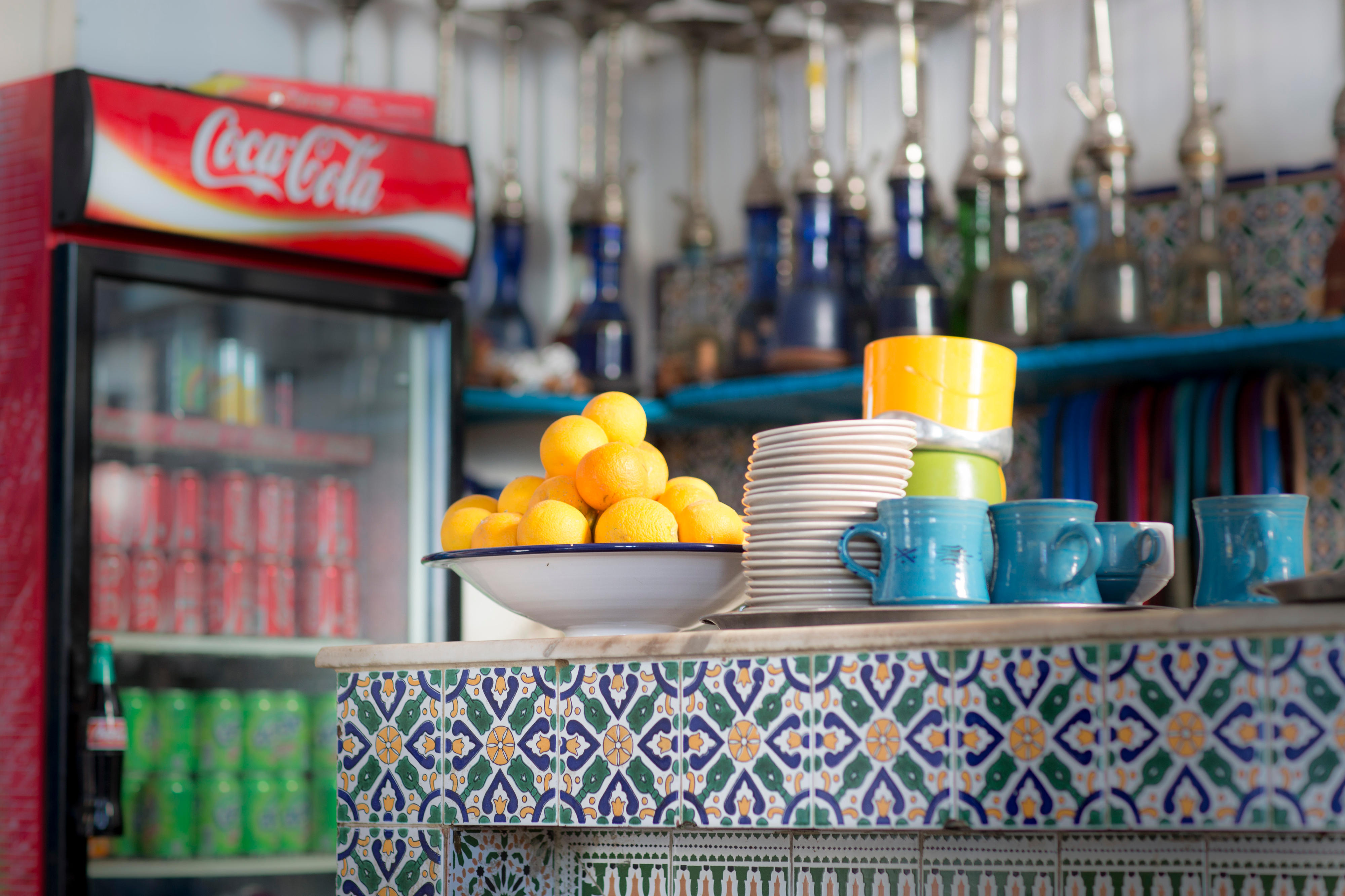 Counter of a café in Tunisia