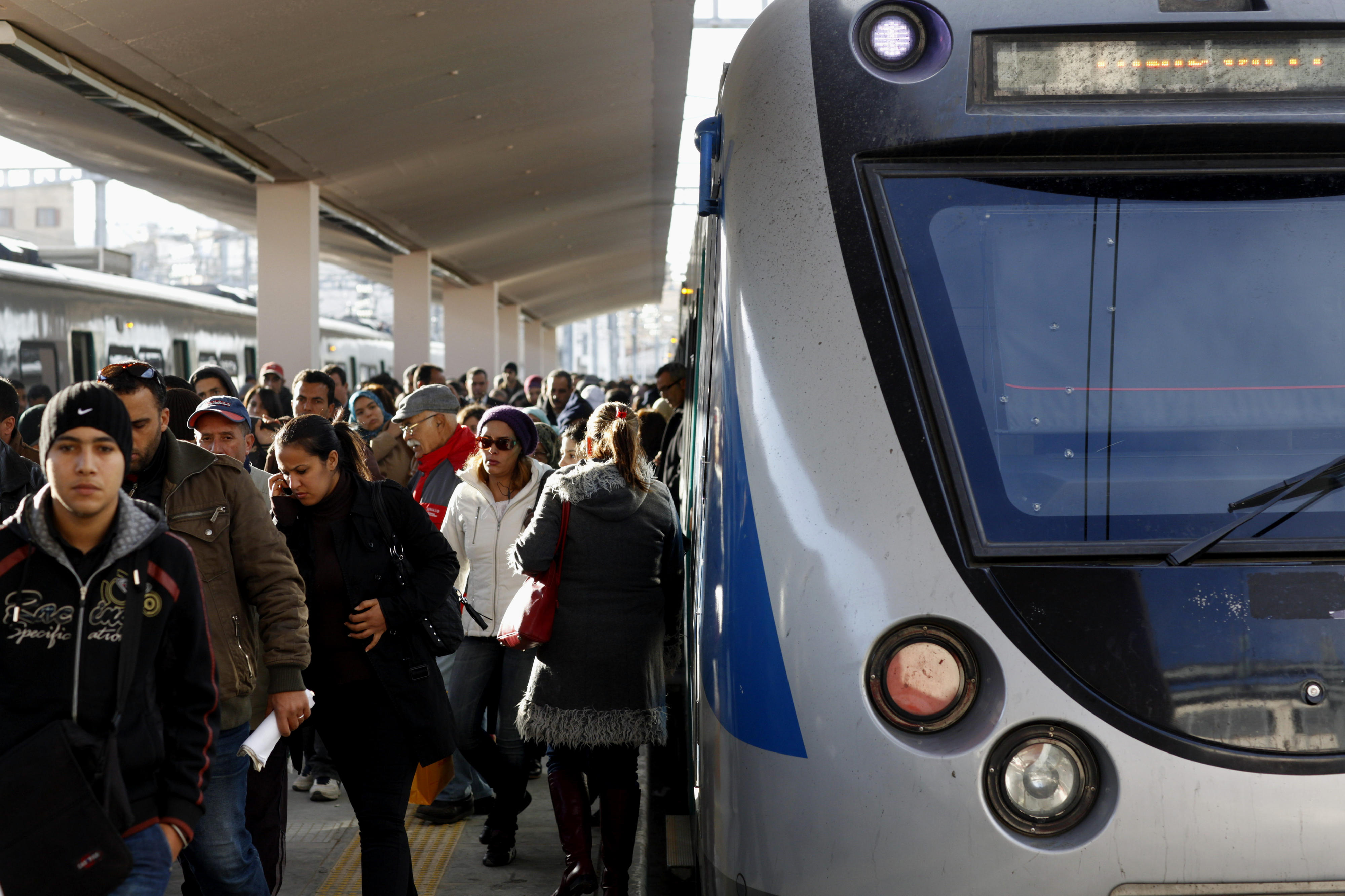 Tram stop in Tunis