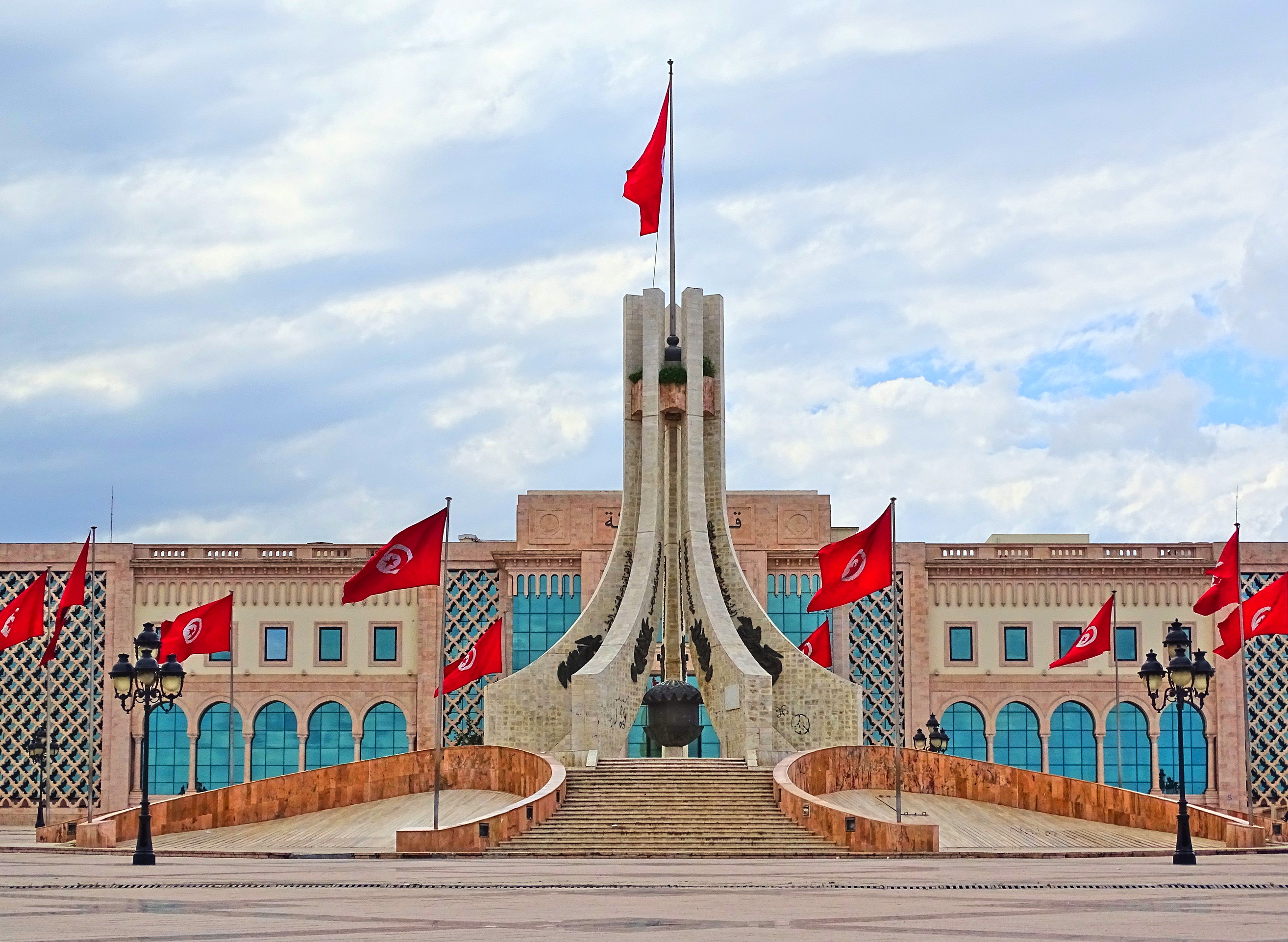 Tunisian national monument on the Place de la Kasbah in Tunis