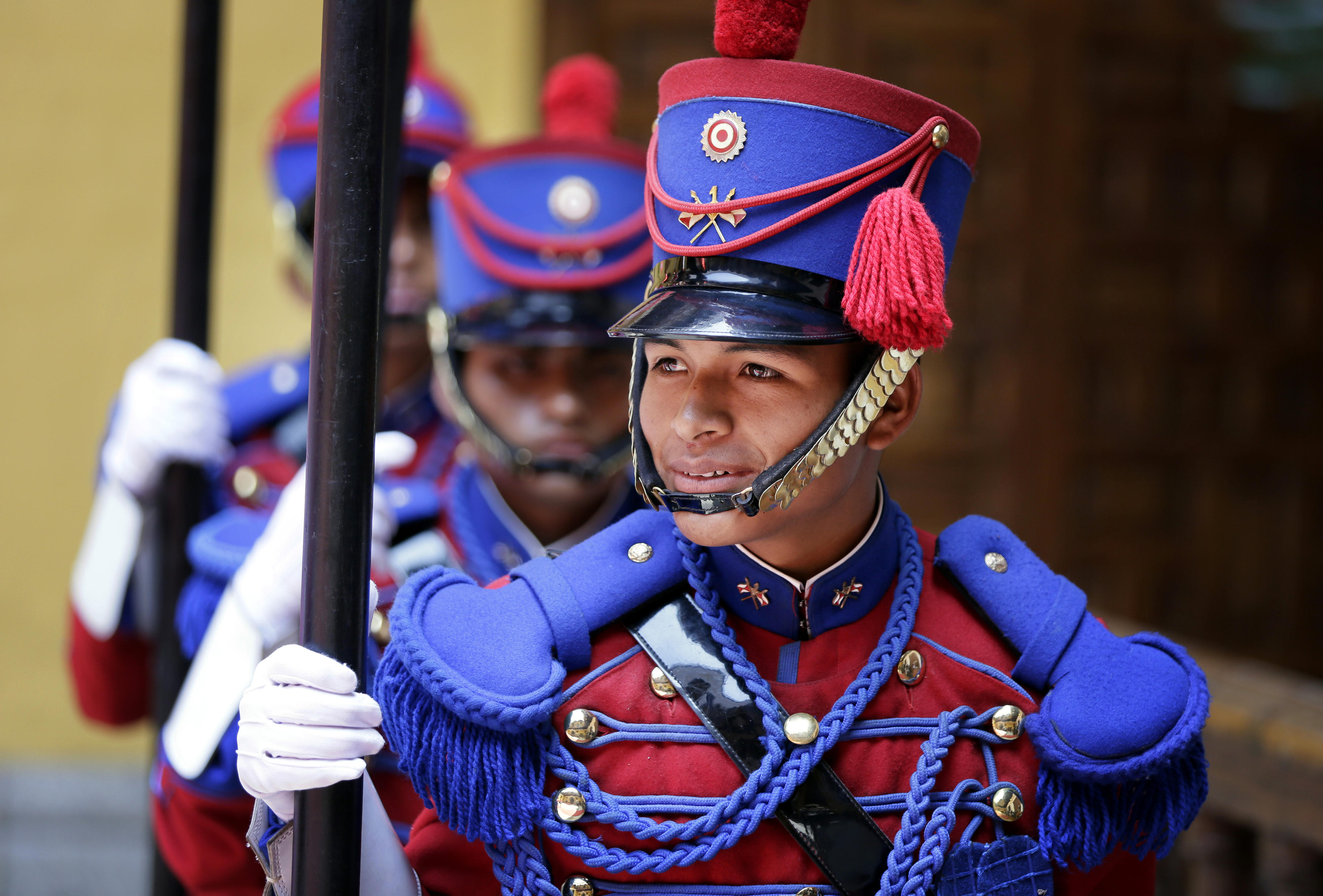 Soldiers of the Peruvian Honor Guard in Lima