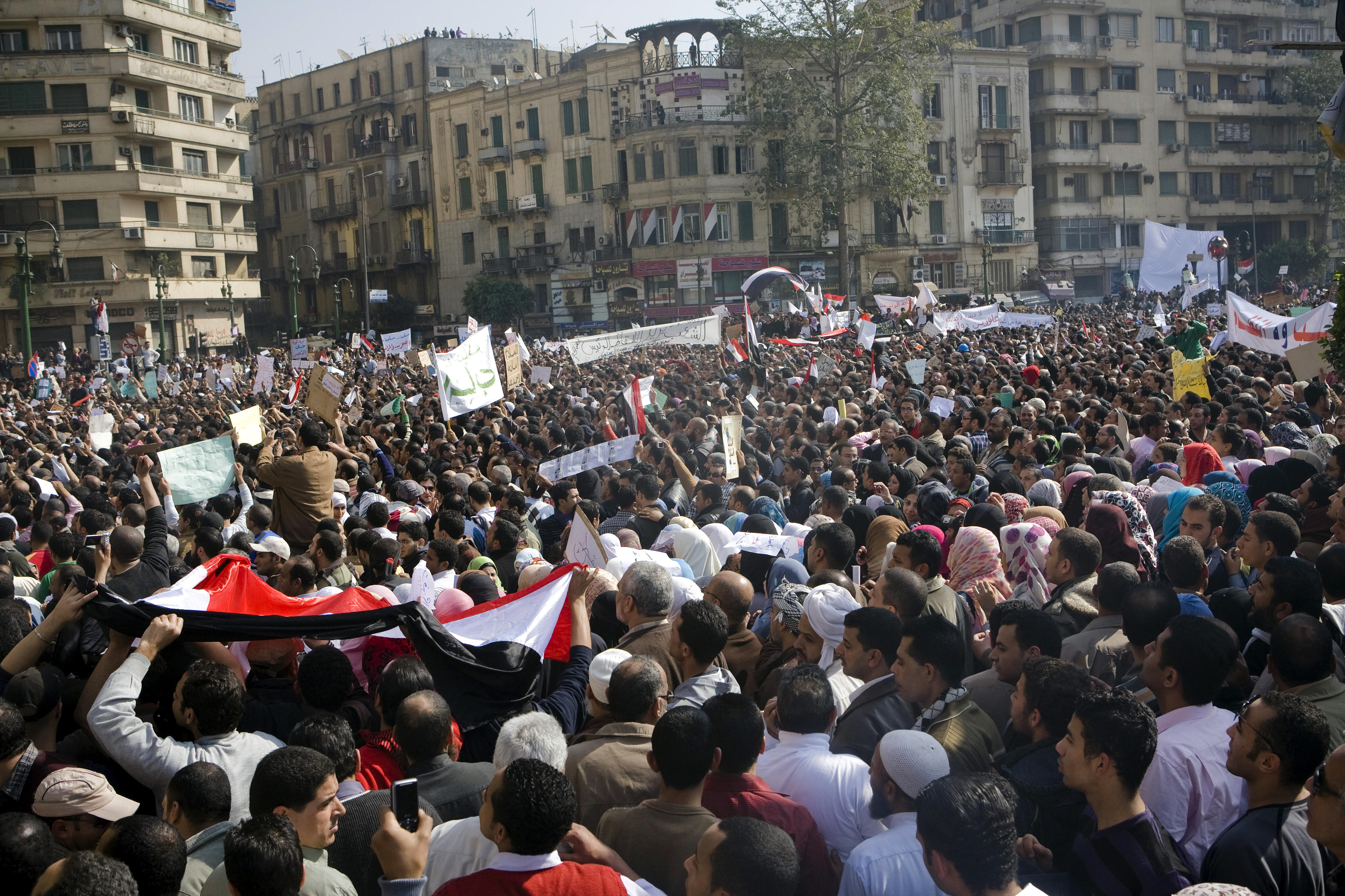 Demonstration on Tahrir Square in the centre of Cairo on 1 February 2011