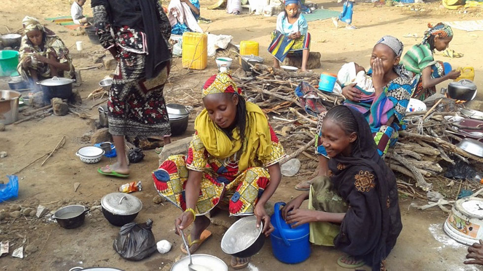 Refugee women from the Central African Republic in a camp in eastern Cameroon
