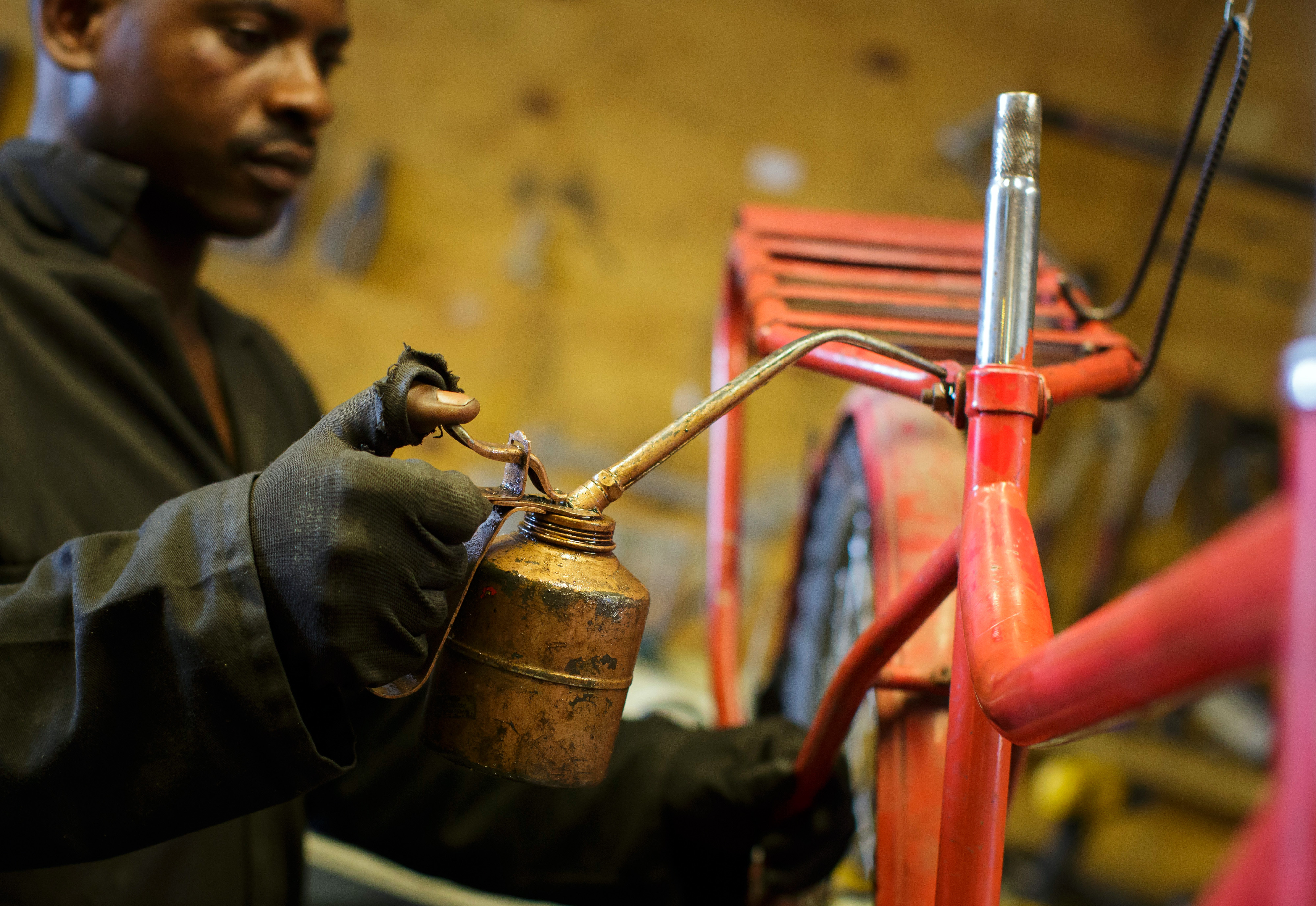 Bicycle workshop in Mozambique