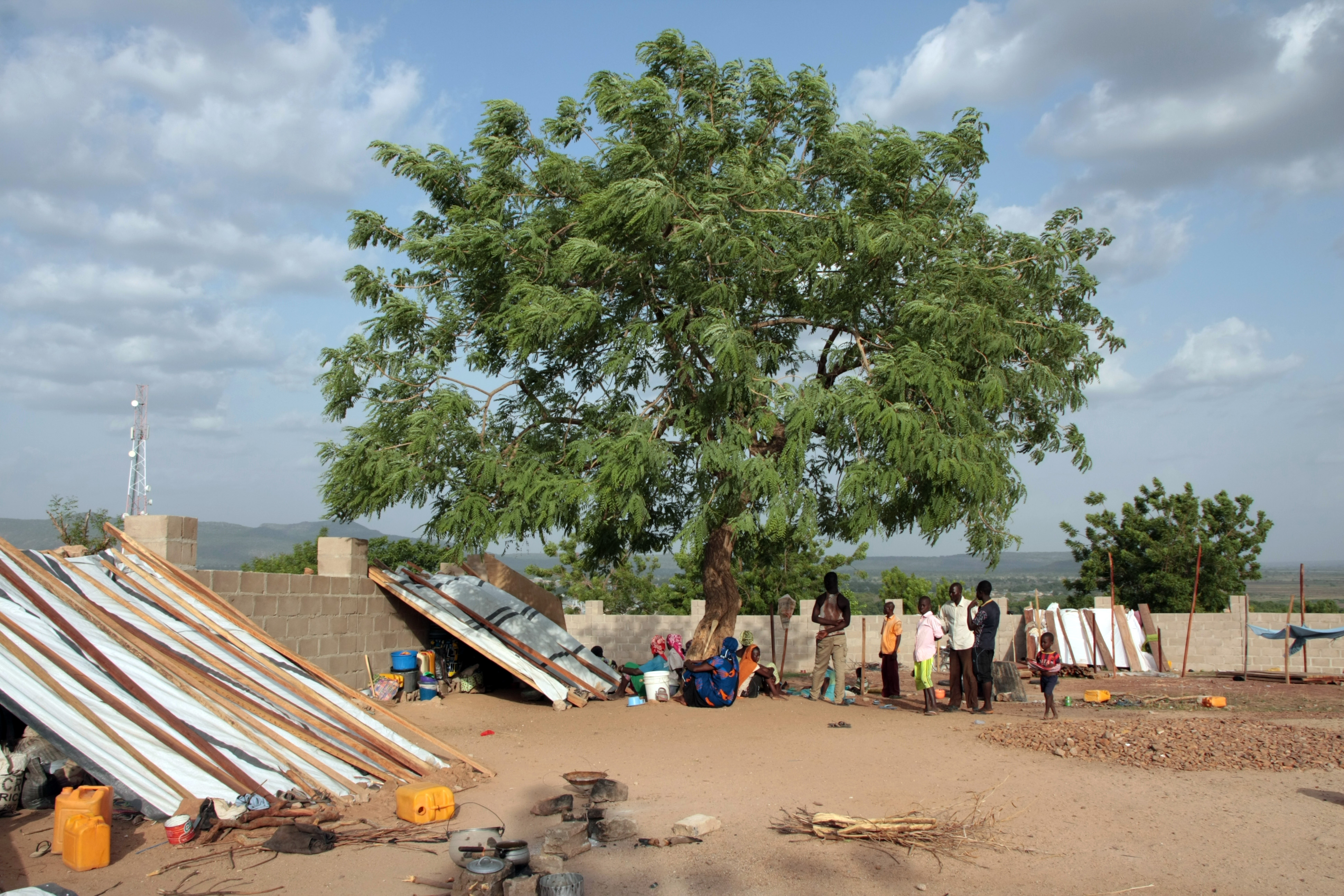 Internally displaced persons who fled from Boko Haram in the eastern Nigerian city of Yola