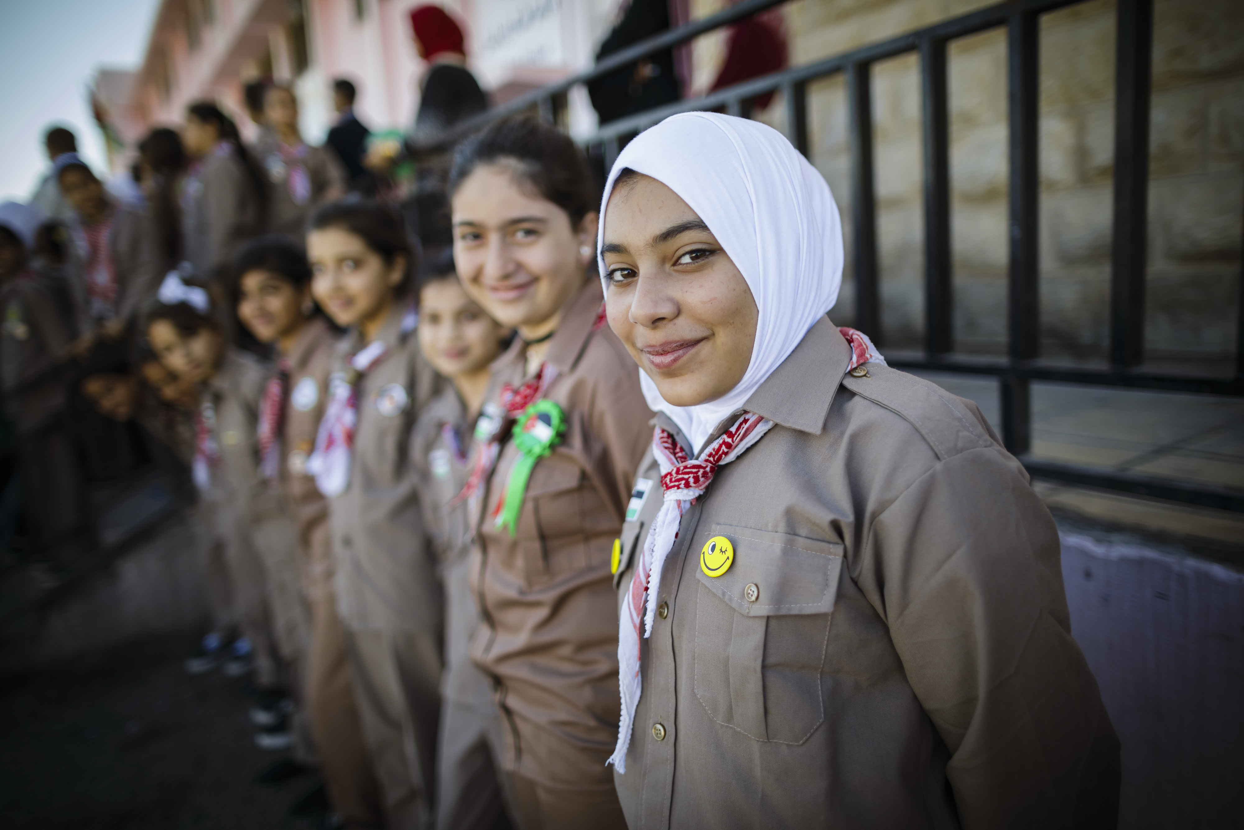 Schülerinnen einer Mädchenschule in Irbid, Jordanien