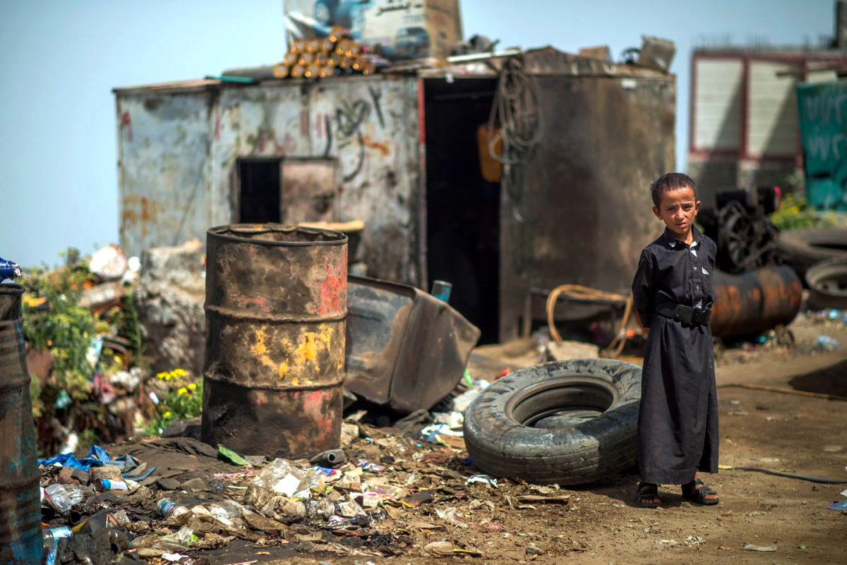 Ruin near an aid facility in Raymah, Yemen. 