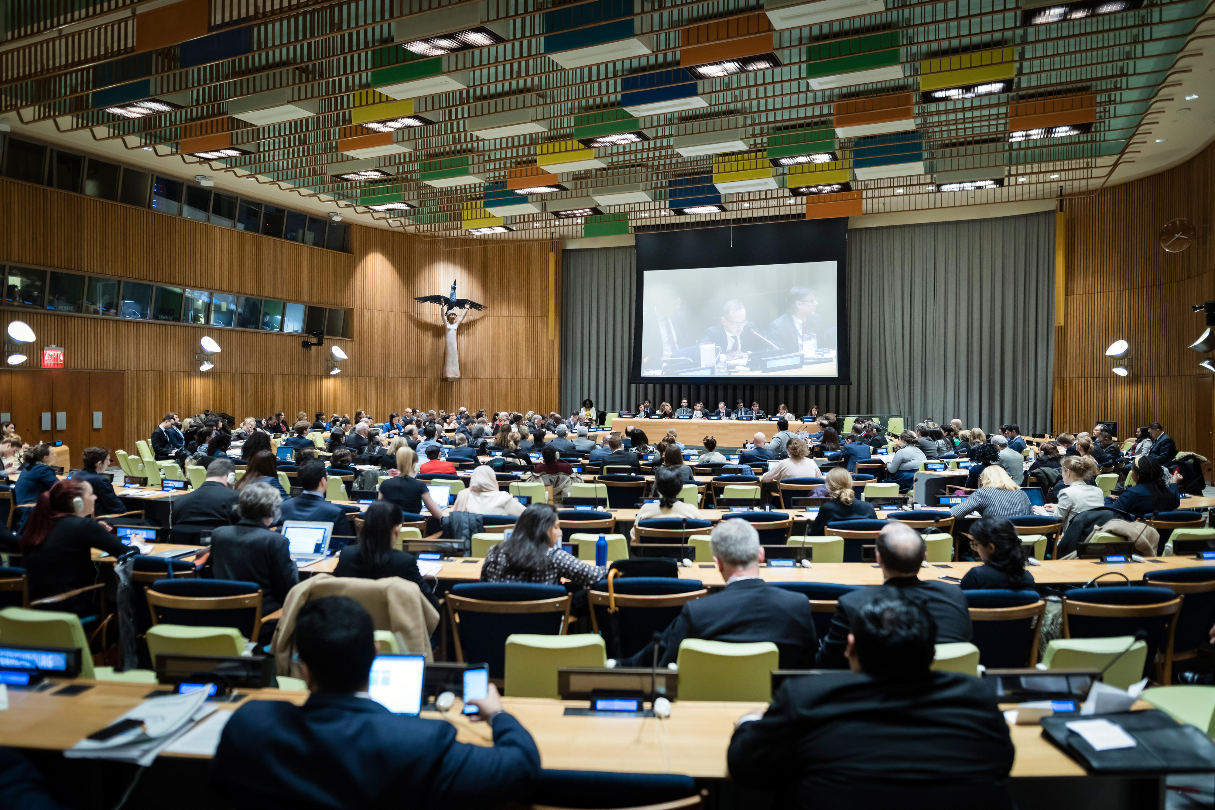 Meeting room in the United Nations building in New York