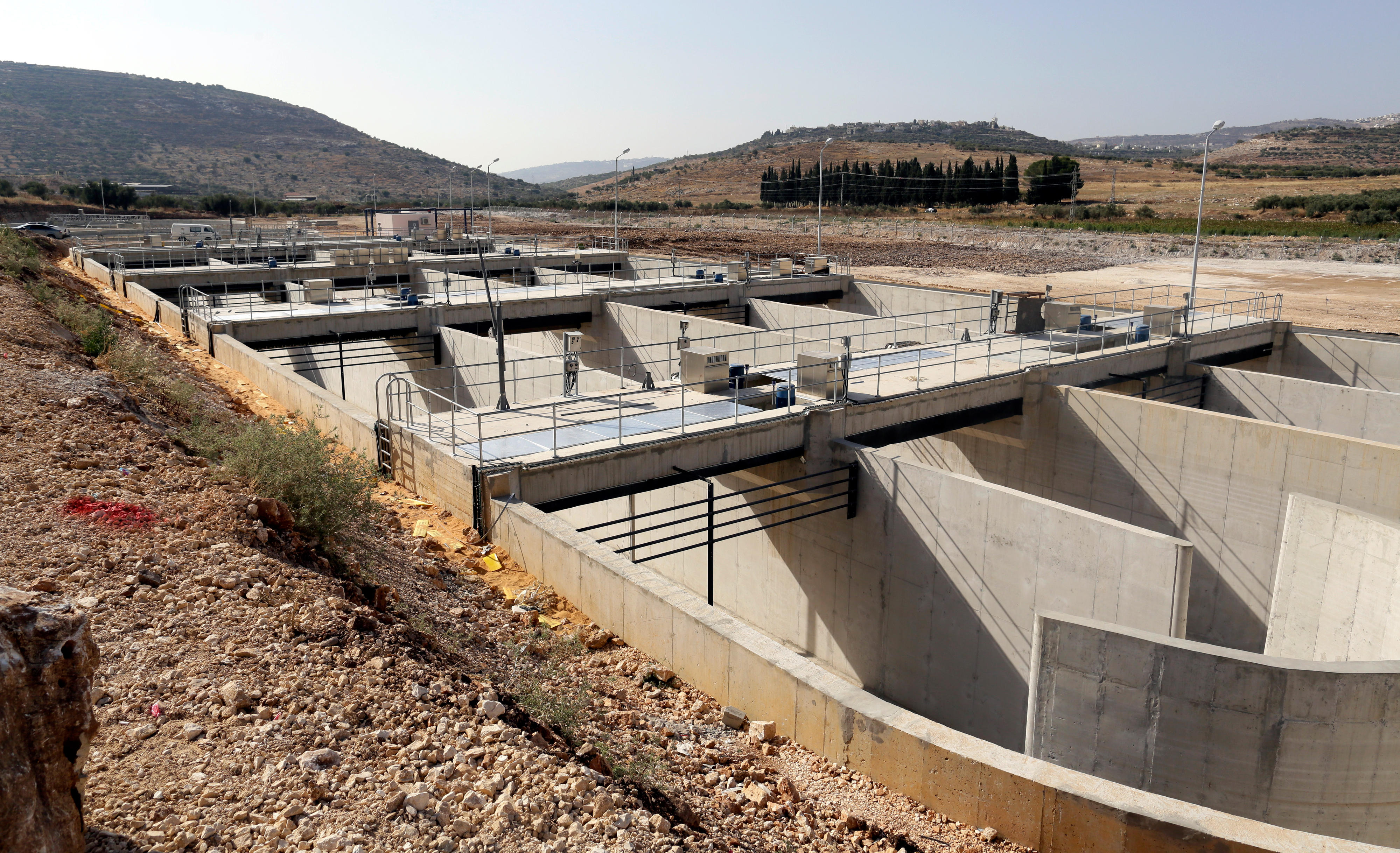 The Nablus-West sewage treatment plant shortly before commissioning in July 2013