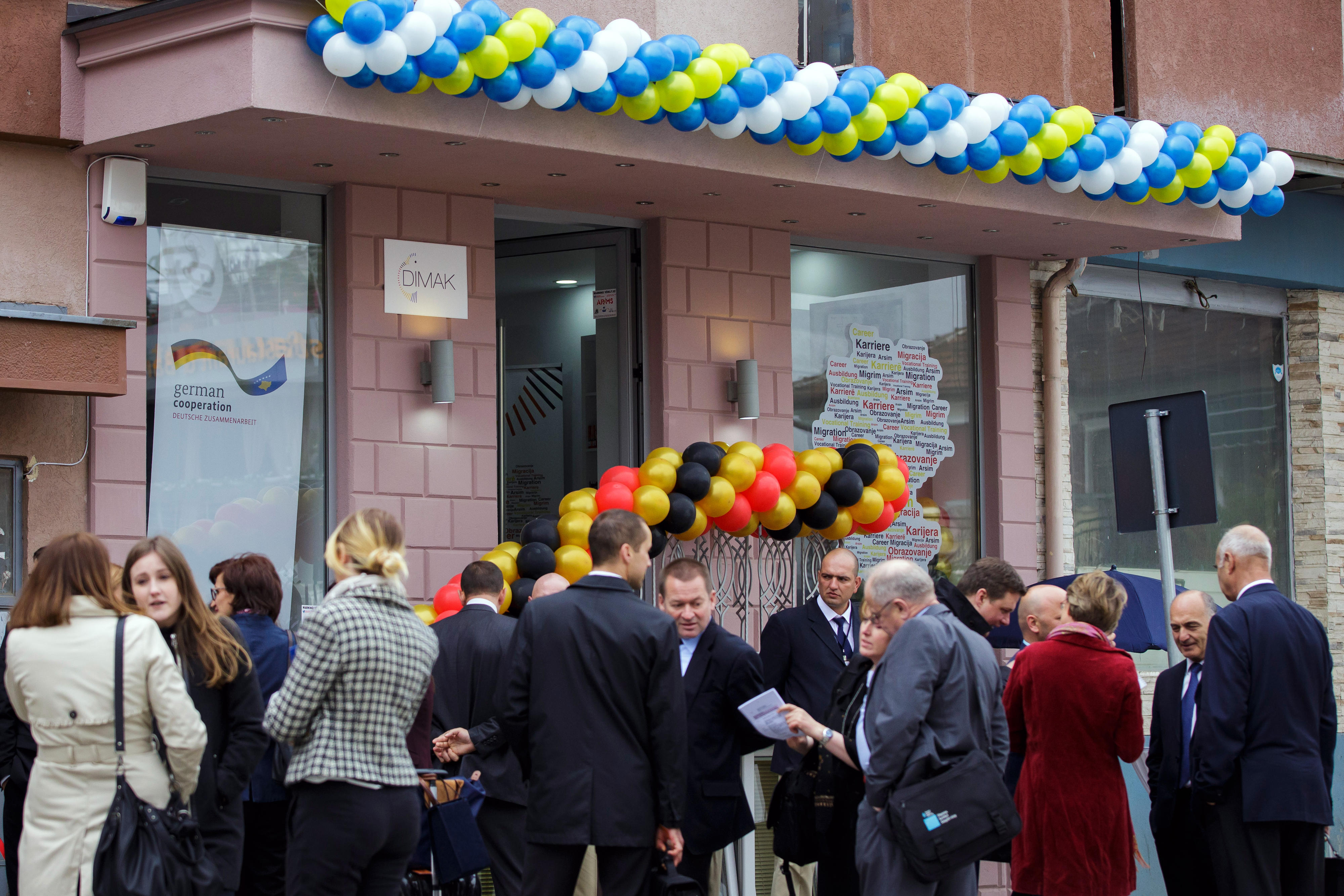 Exterior view of the German centre for jobs, migration and reintegration ( DIMAK ) on the opening day in Pristina, 28.05.2015